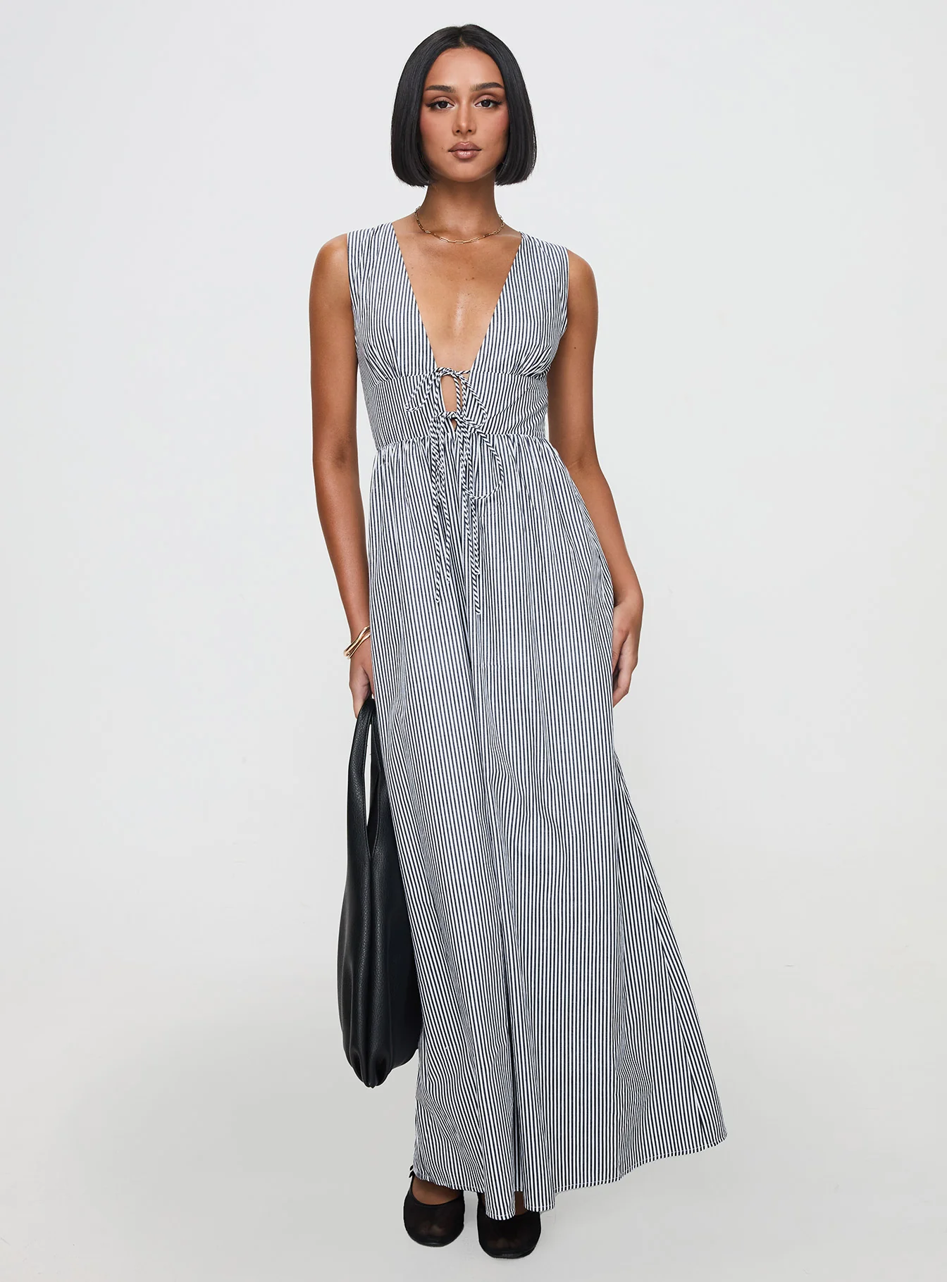 Pokey Maxi Dress Black / White Stripe - Image 3