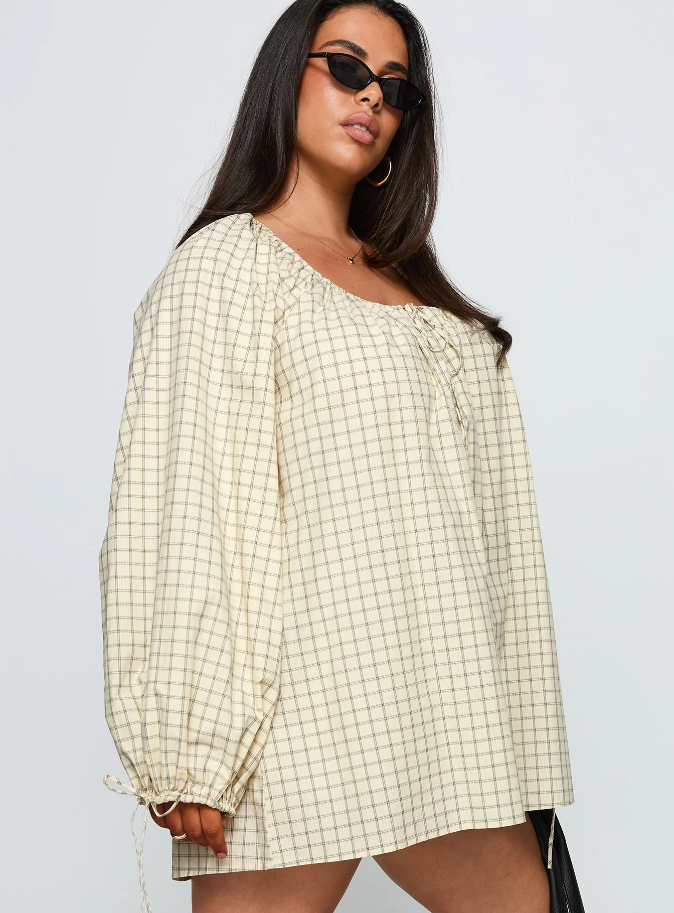 Preacher Playsuit White Check Curve - Image 4
