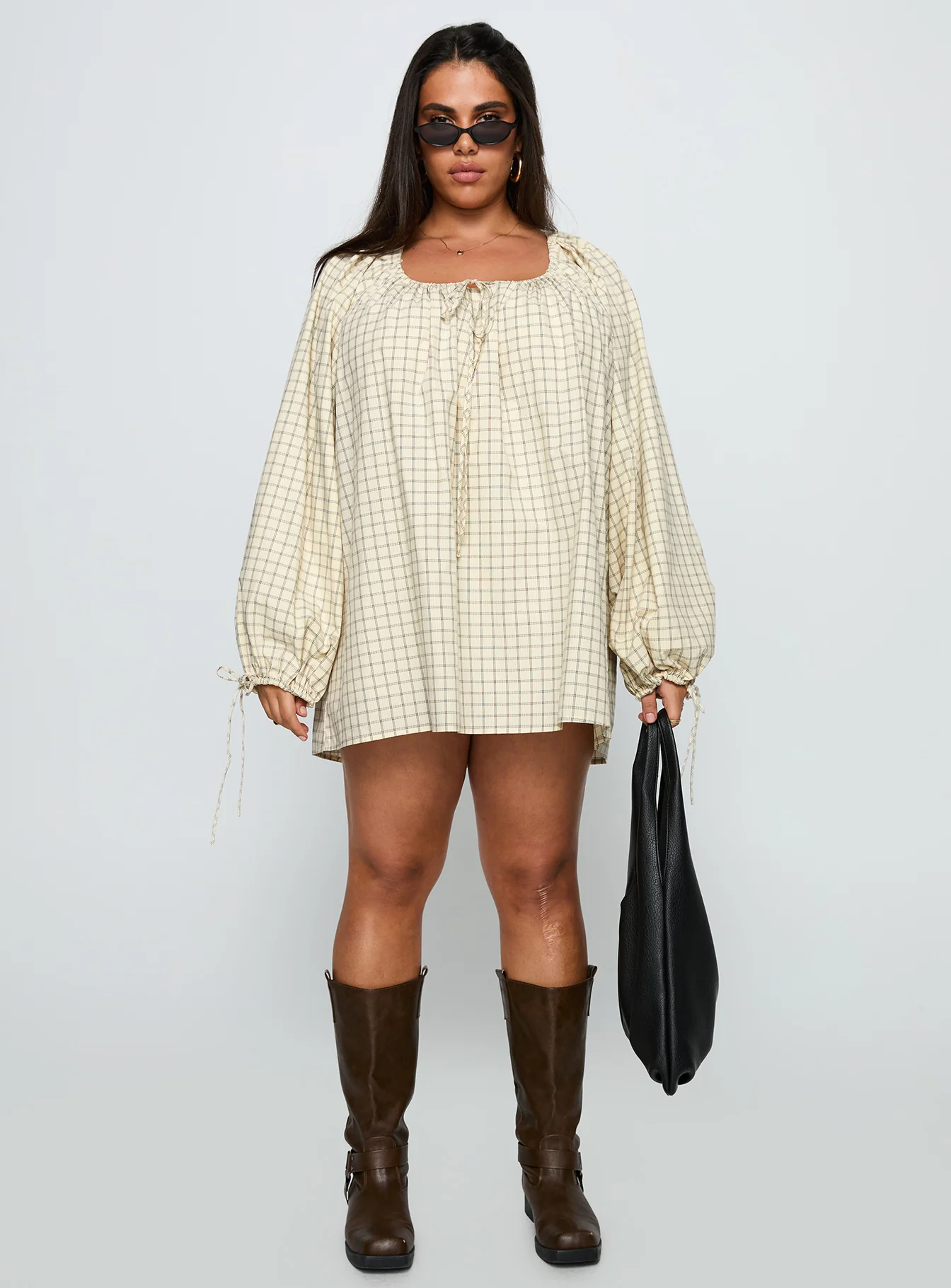 Preacher Playsuit White Check Curve - Image 7