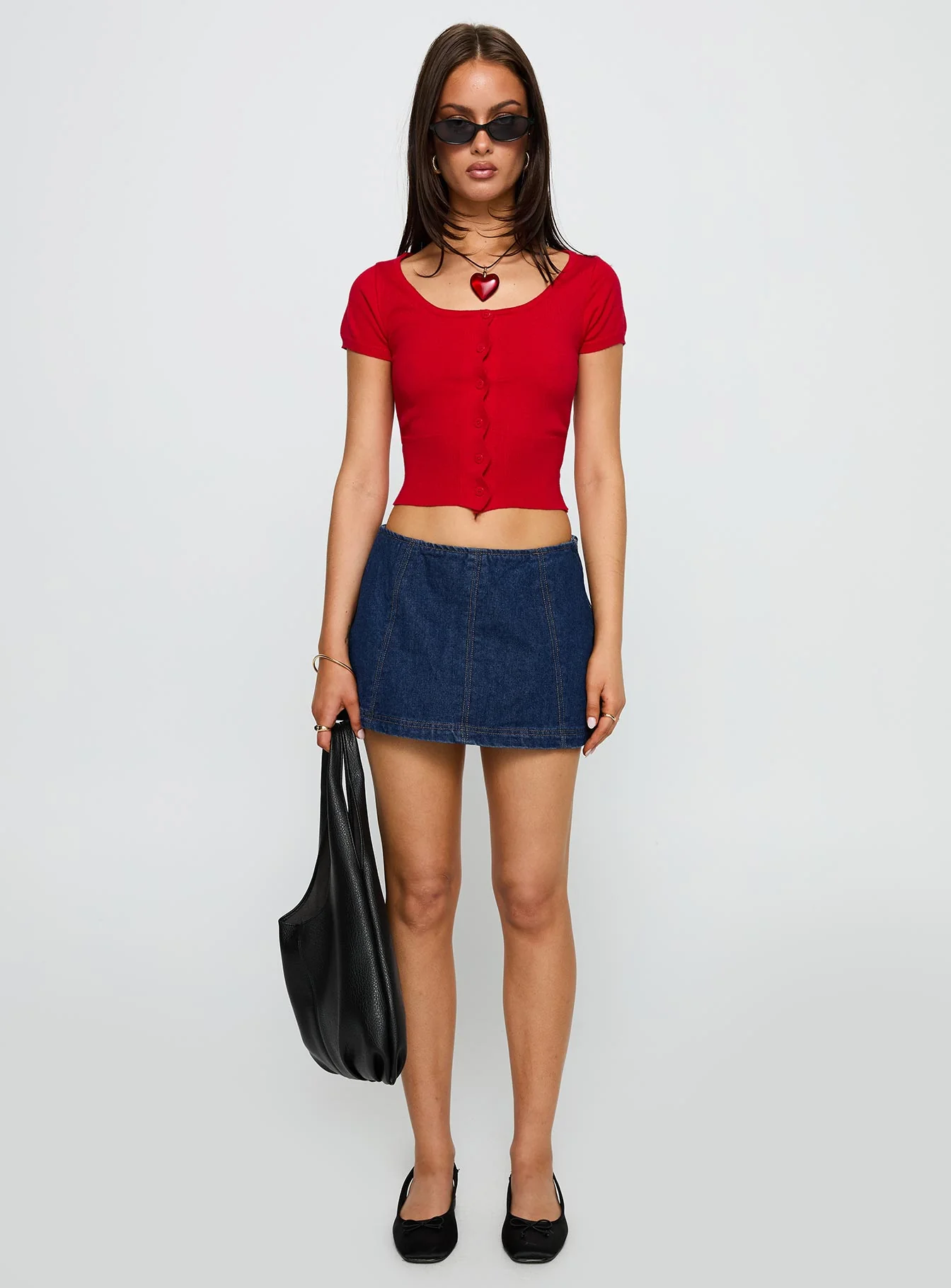 Pretty Sweet Button Up Top Red - Image 7