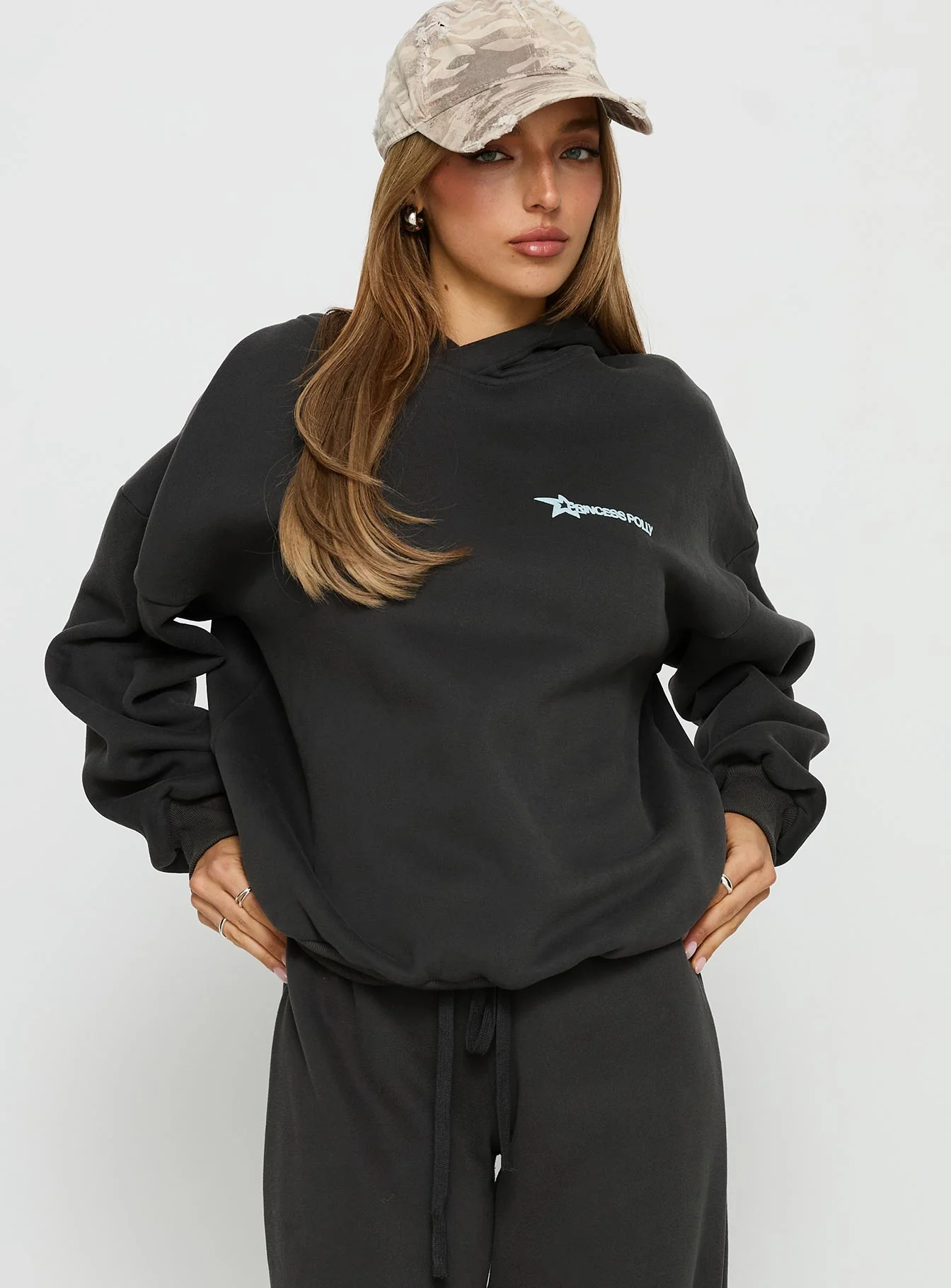 Princess Polly Stargirl Hoodie Charcoal - Image 2