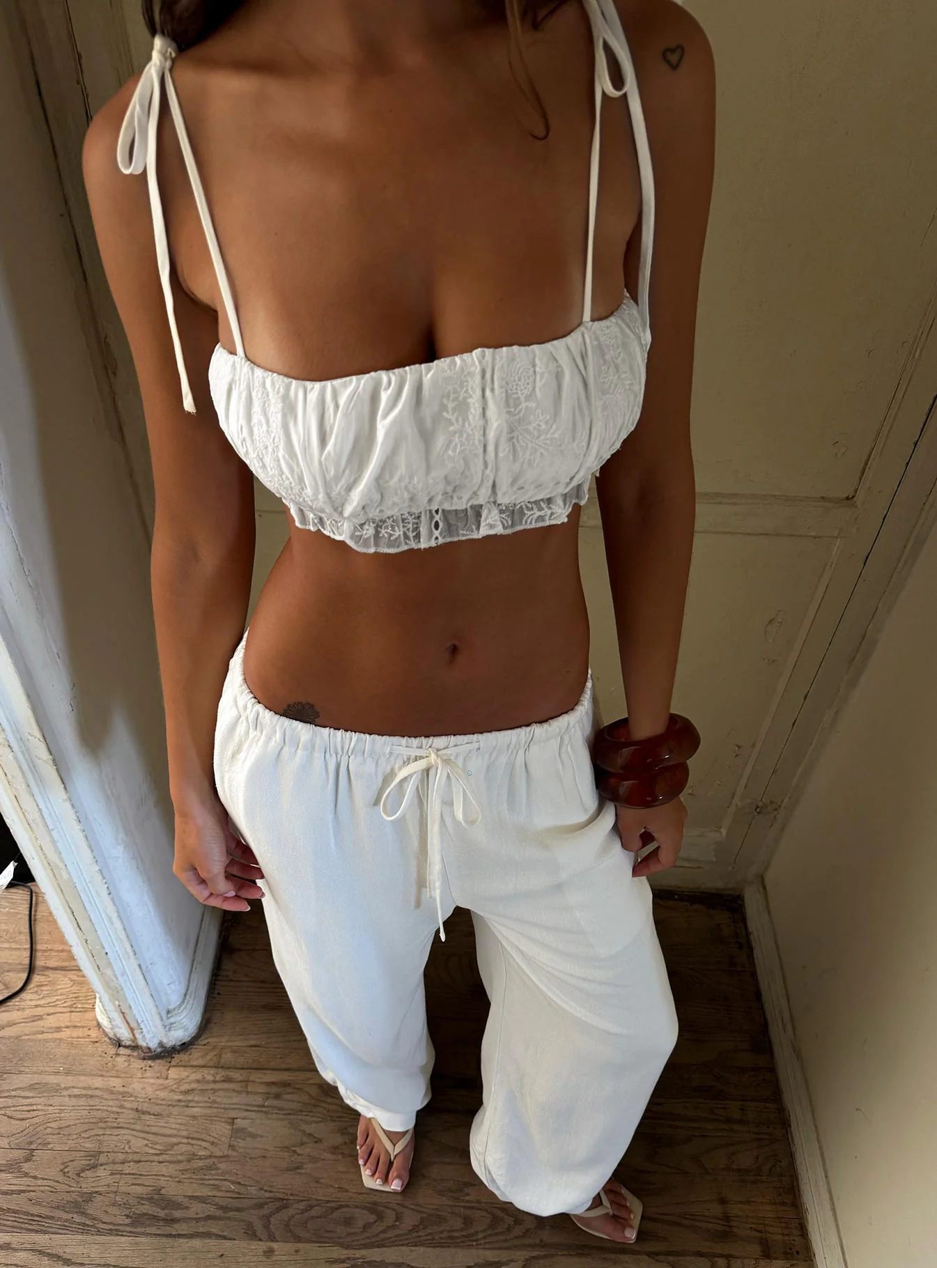 Queens Boulevard Frill Crop Top White - Image 10