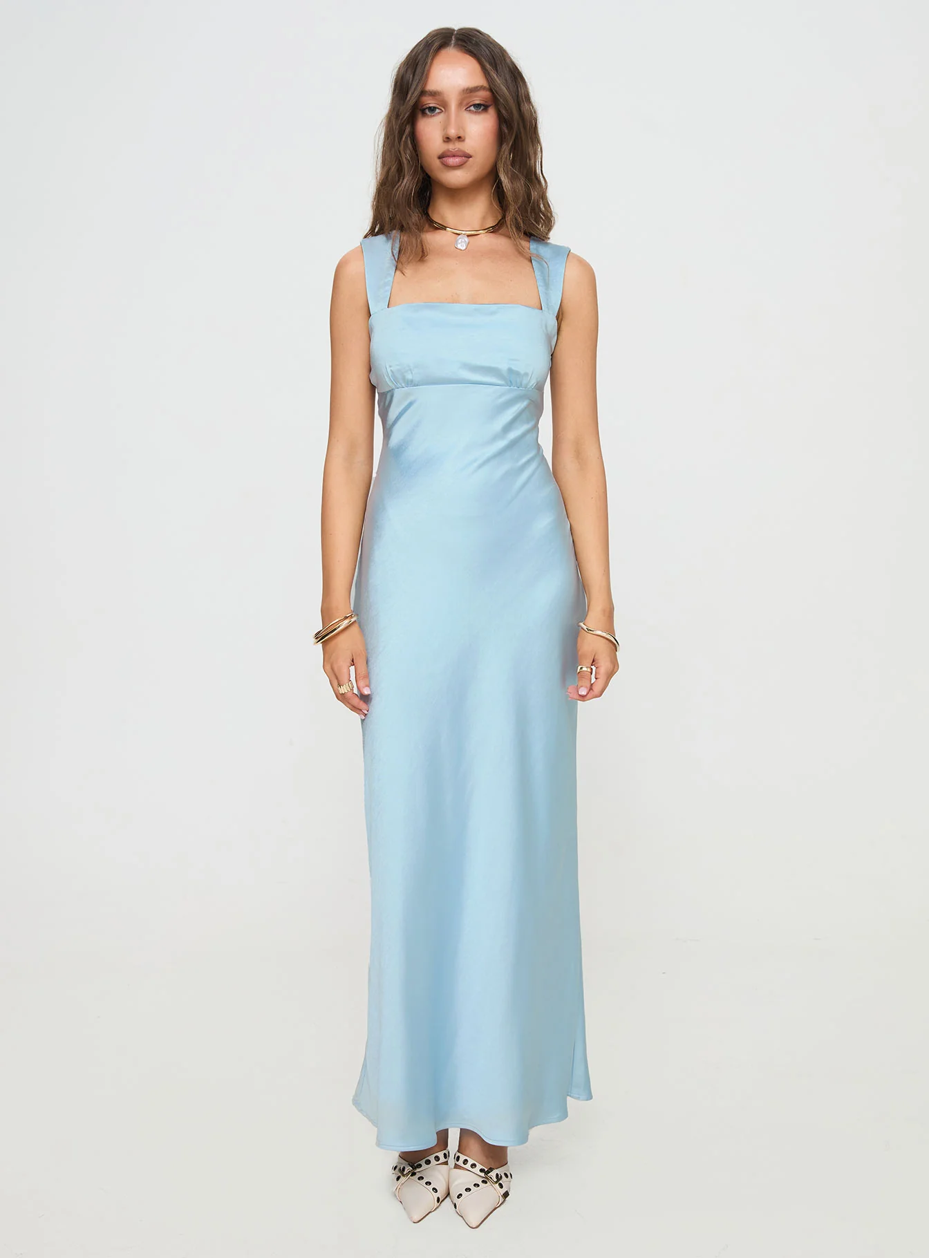 Radioactive Bias Cut Maxi Dress Ice Blue - Image 7