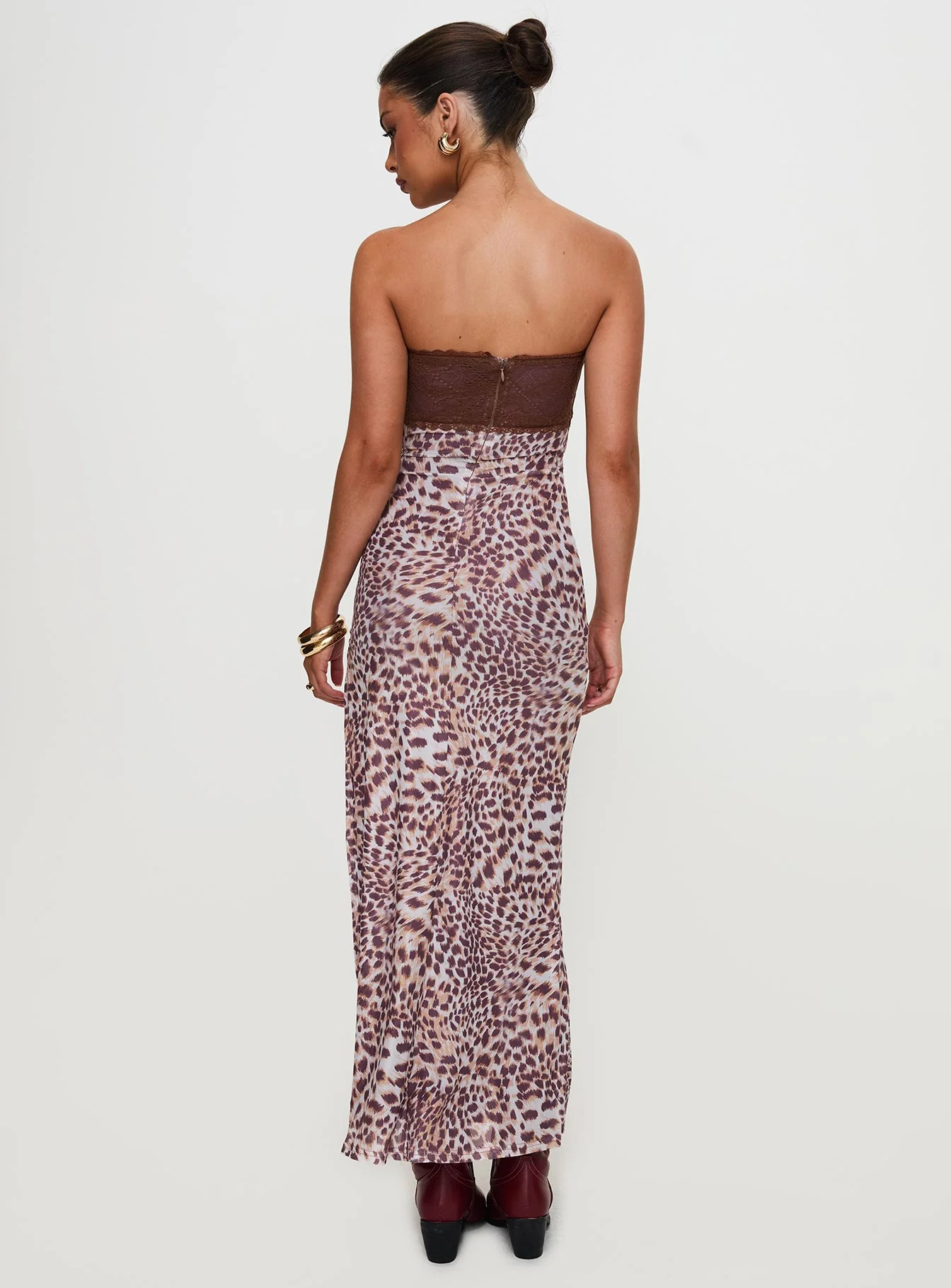Raidein Strapless Maxi Dress Leopard - Image 8