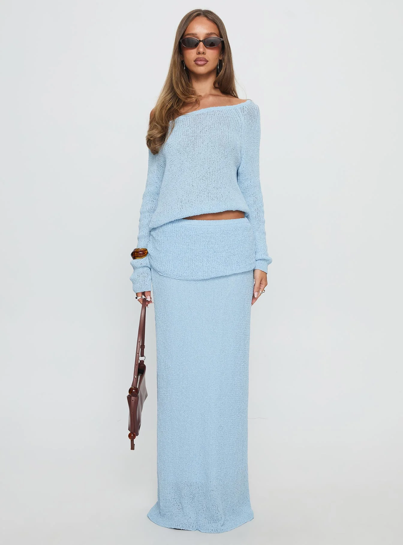 Ravira Wide Neck Knit Sweater Blue - Image 7