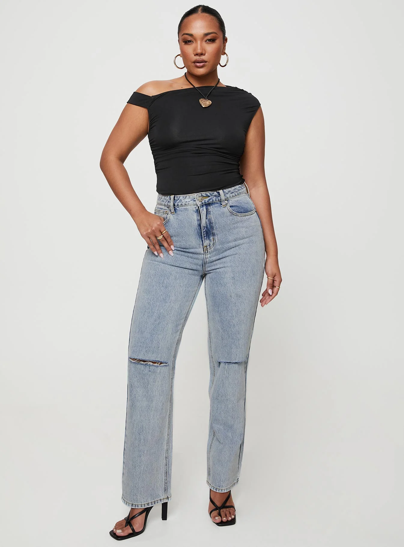 Holland High Rise Straight Leg Jeans Denim - Image 7