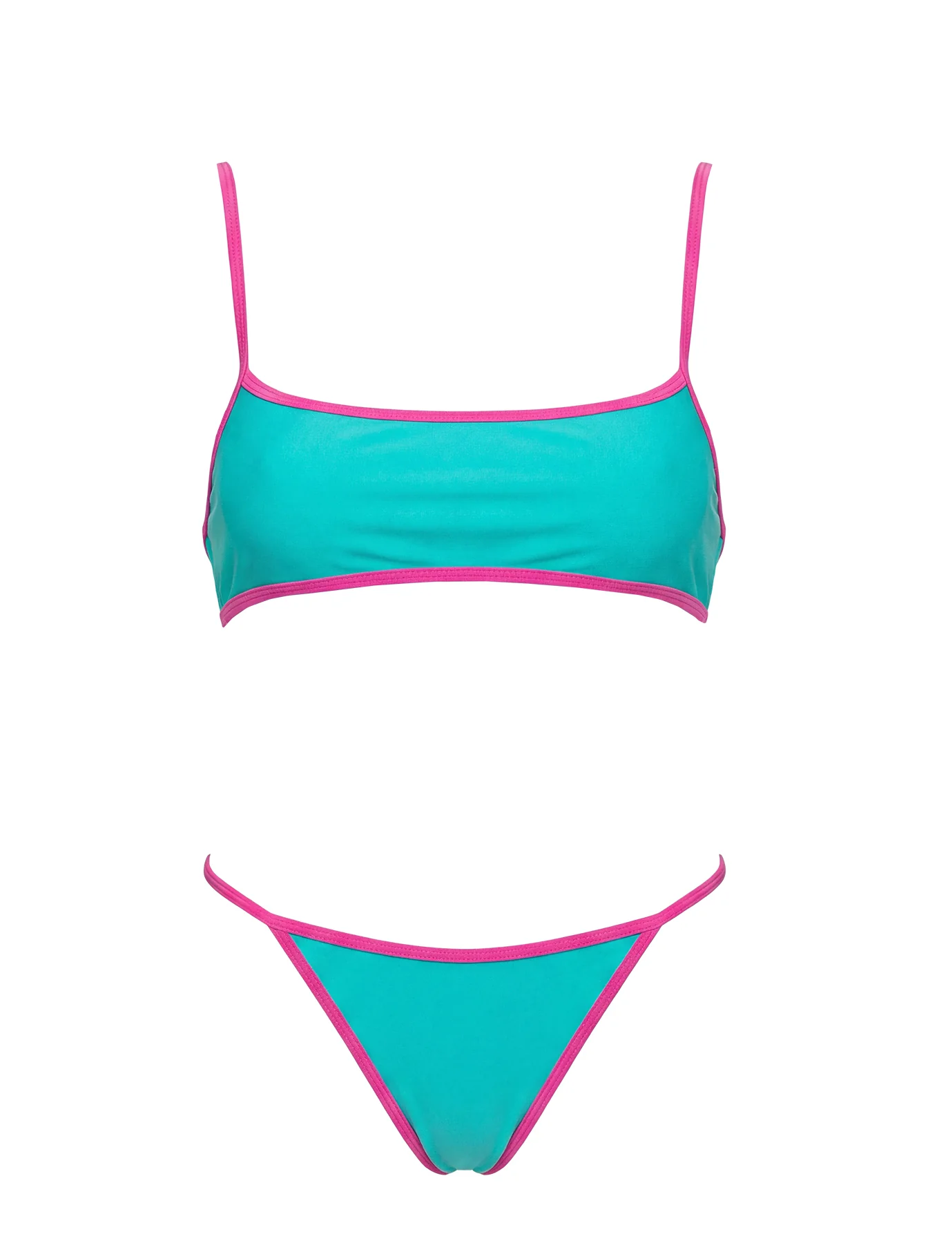 Remaro Contrast Bikini Top Green / Pink - Image 5