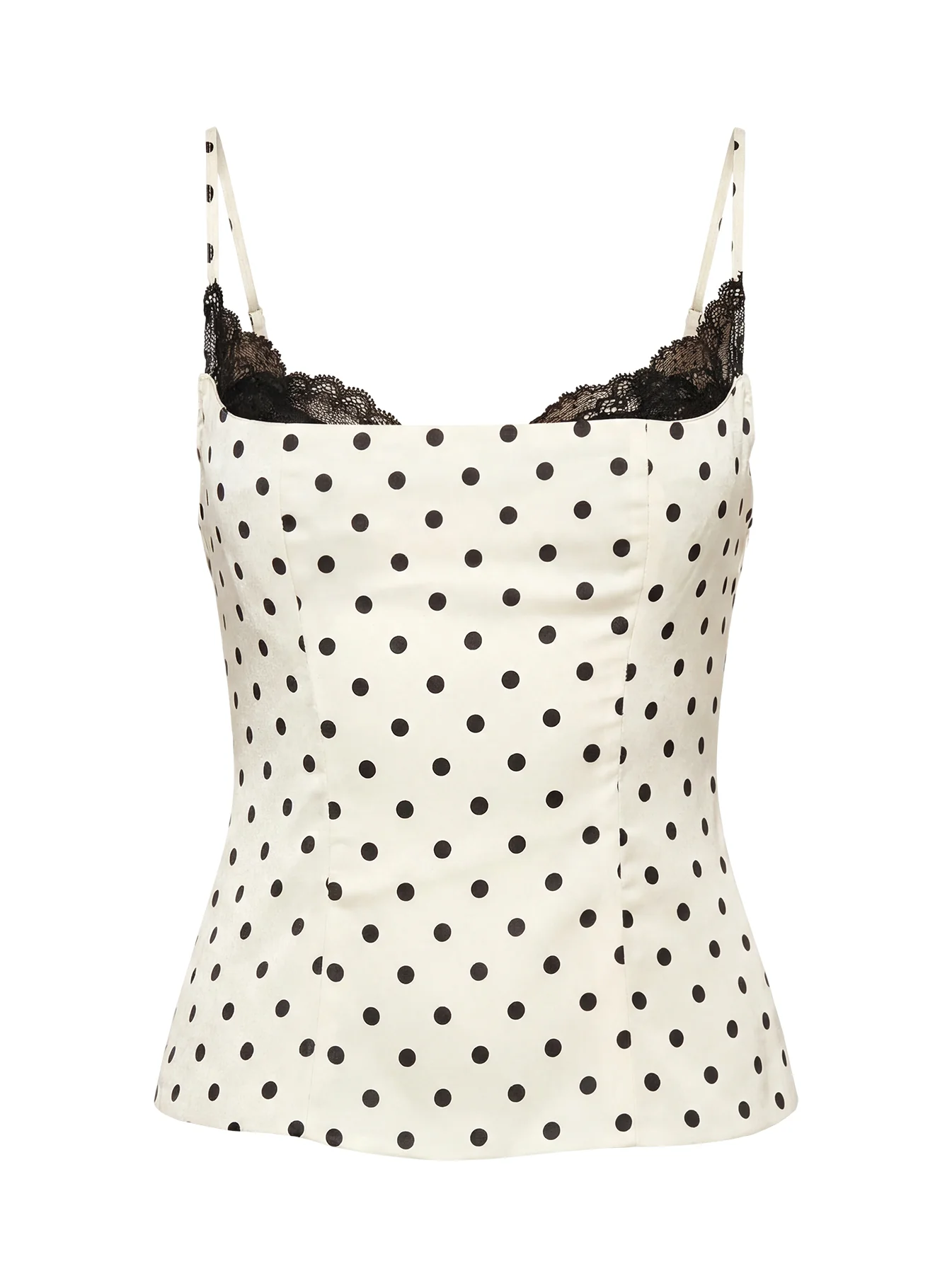 Renaissance Corset Lace Top White Polka Dot - Image 10