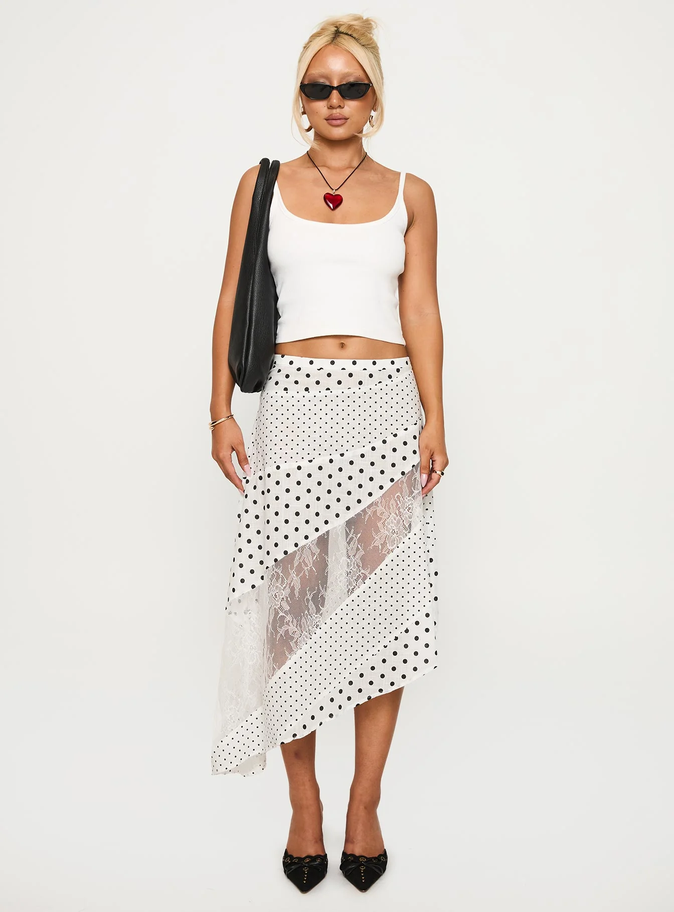 Rennar Maxi Skirt White / Polka Dot Petite - Image 2