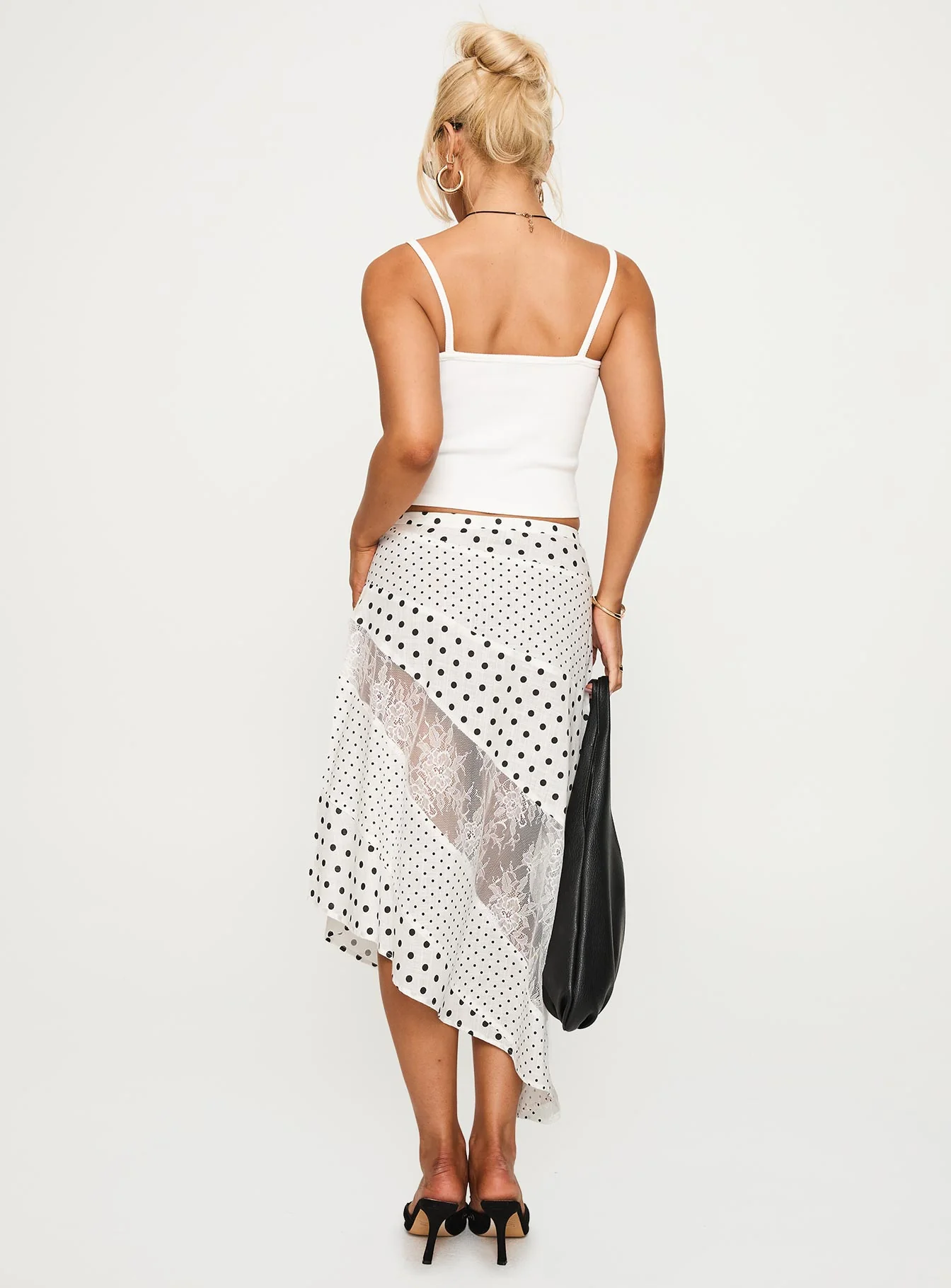 Rennar Maxi Skirt White / Polka Dot Petite - Image 4