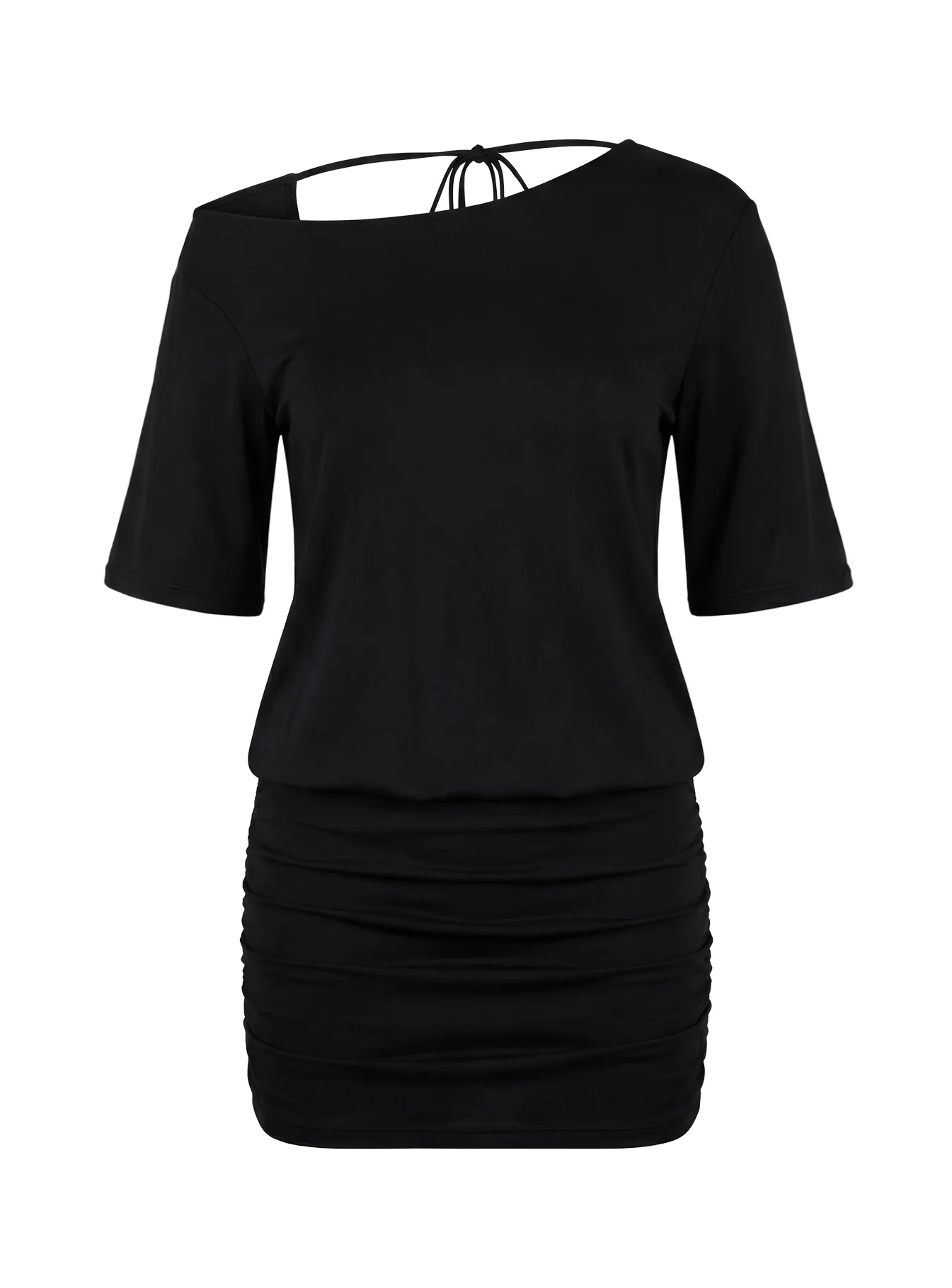 Romma Backless Slouchy Mini Dress Black - Image 9