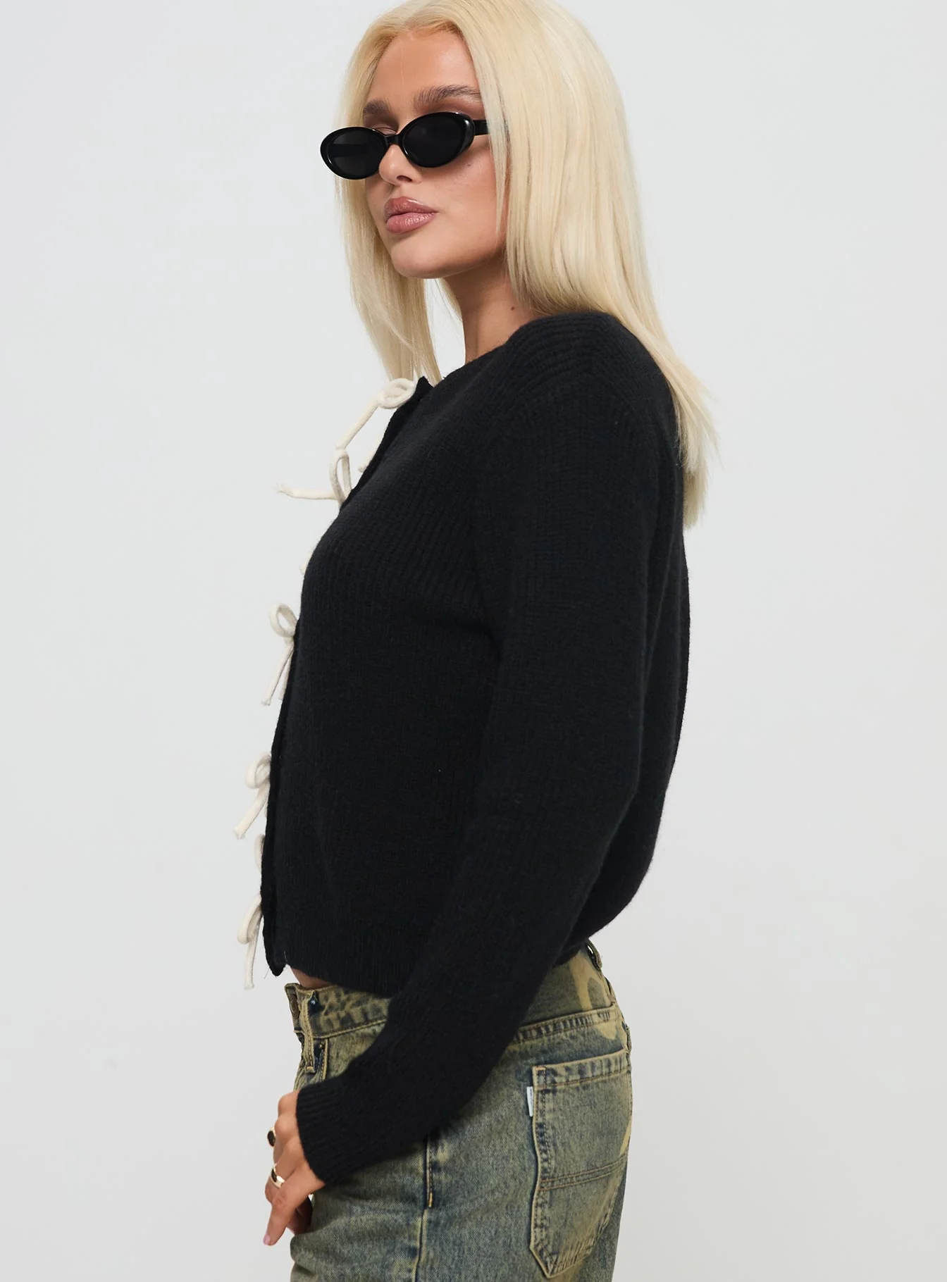 Rosalee Cardigan Black / White - Image 3