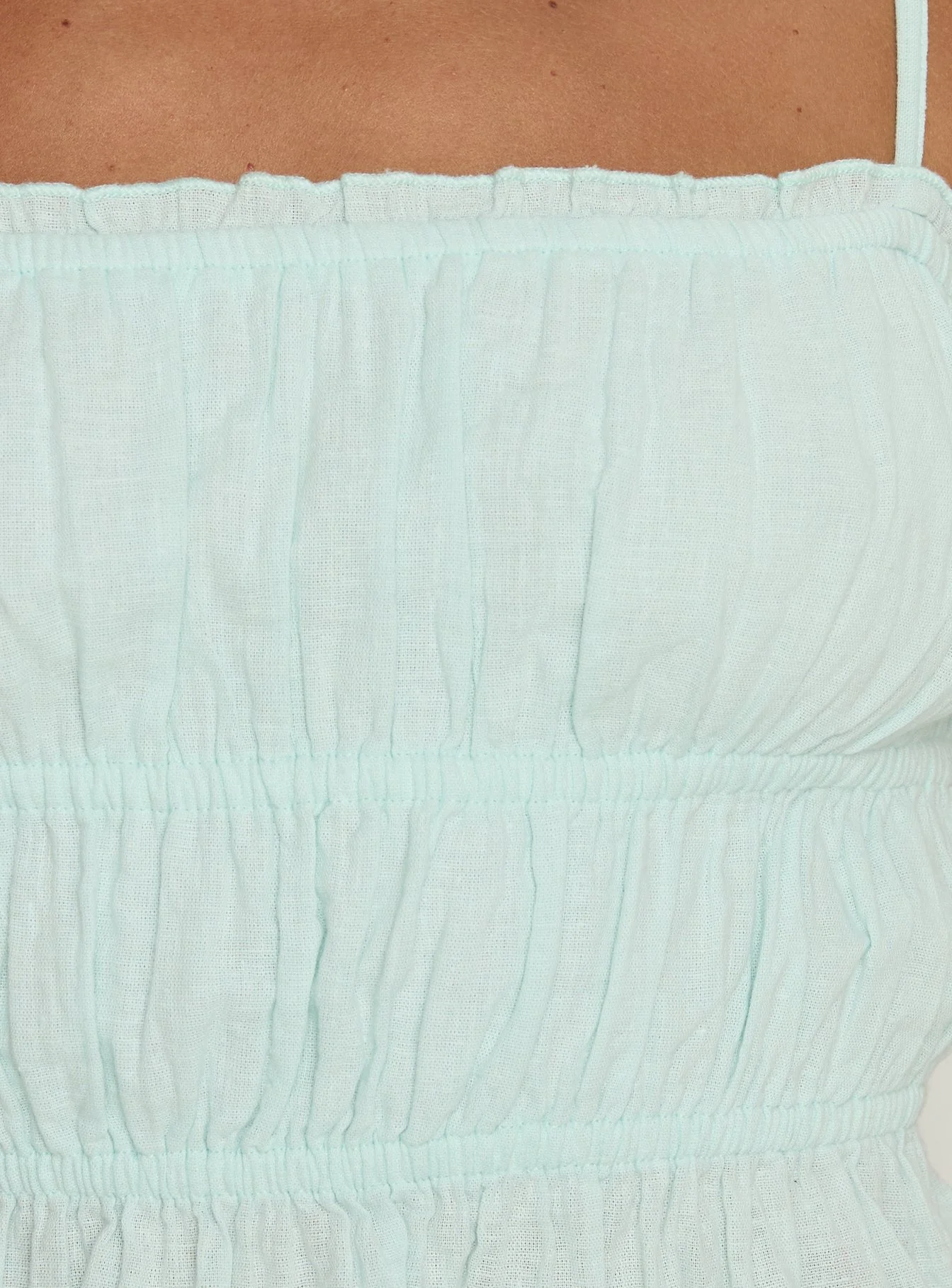 Rosecliff Ruched Longline Top Mint - Image 5