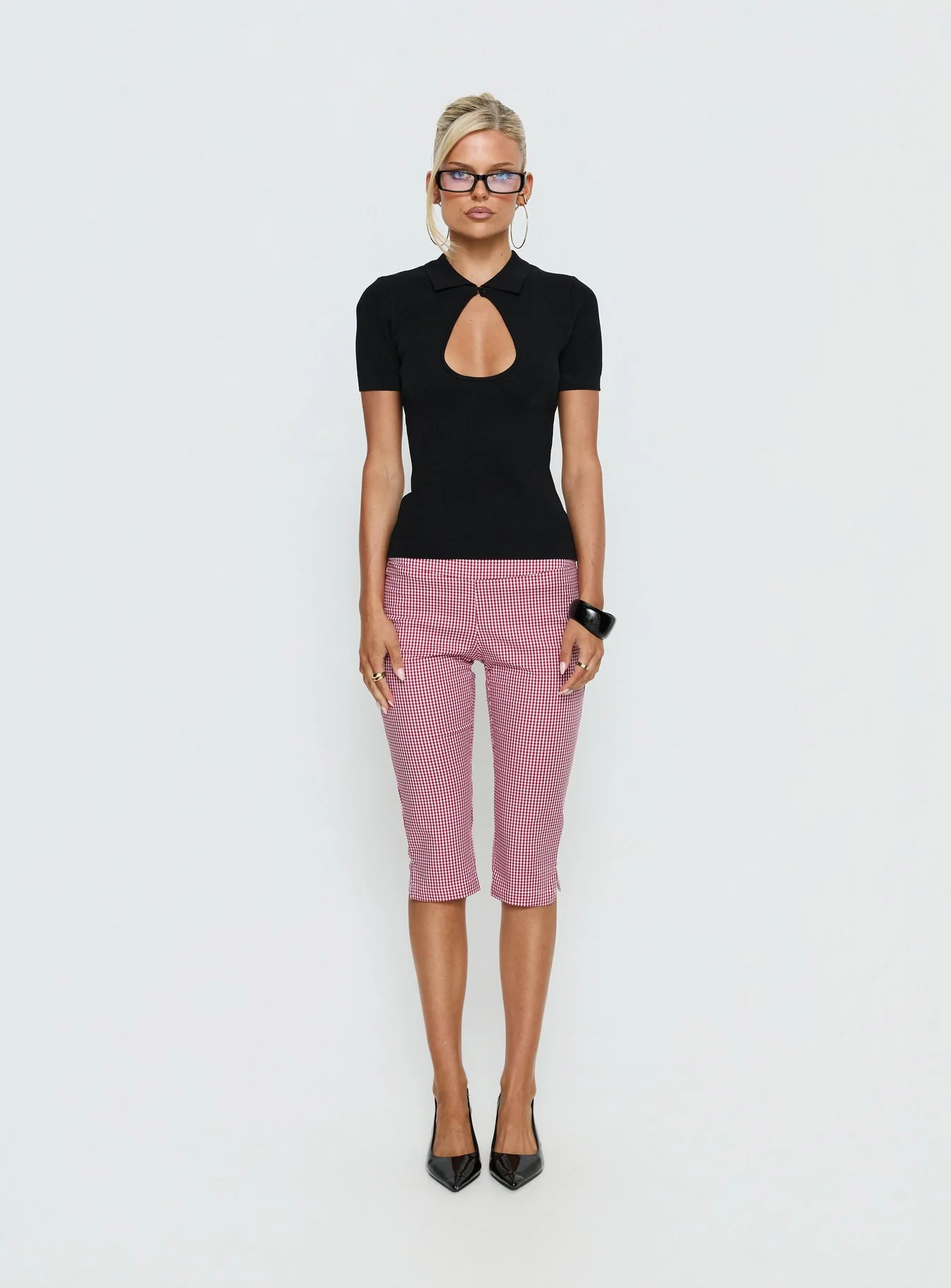 Rossie Capri Pants Red Gingham - Image 8