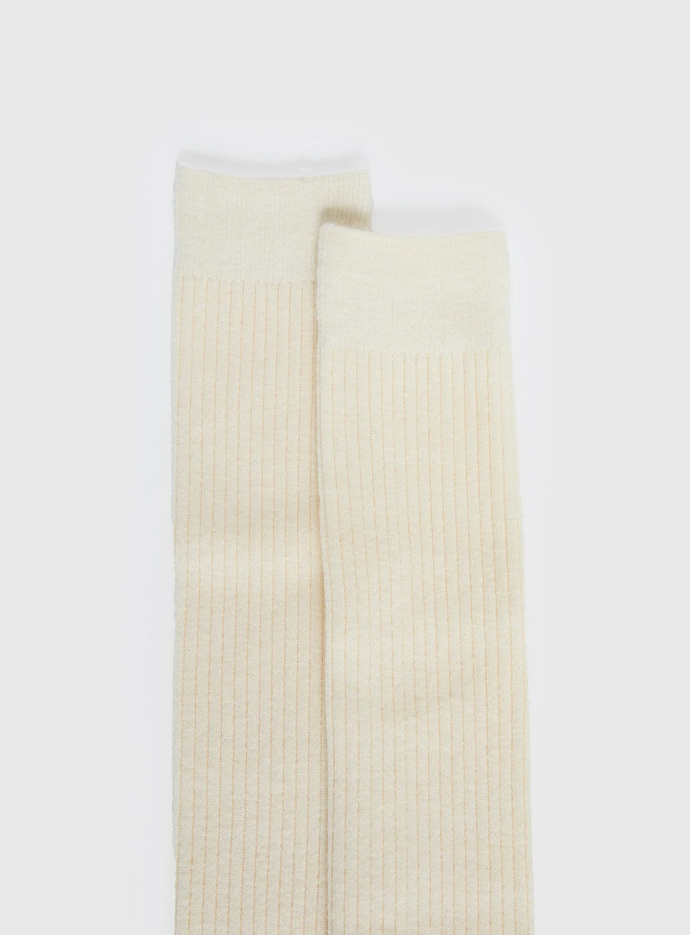 Roxee Knee High Ribbed Socks Cream - Image 3
