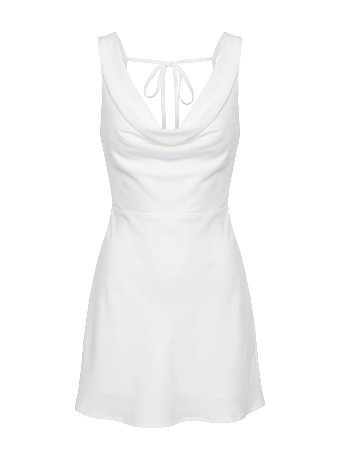 Rozalinda Halter Plunge Mini Dress White - Image 10