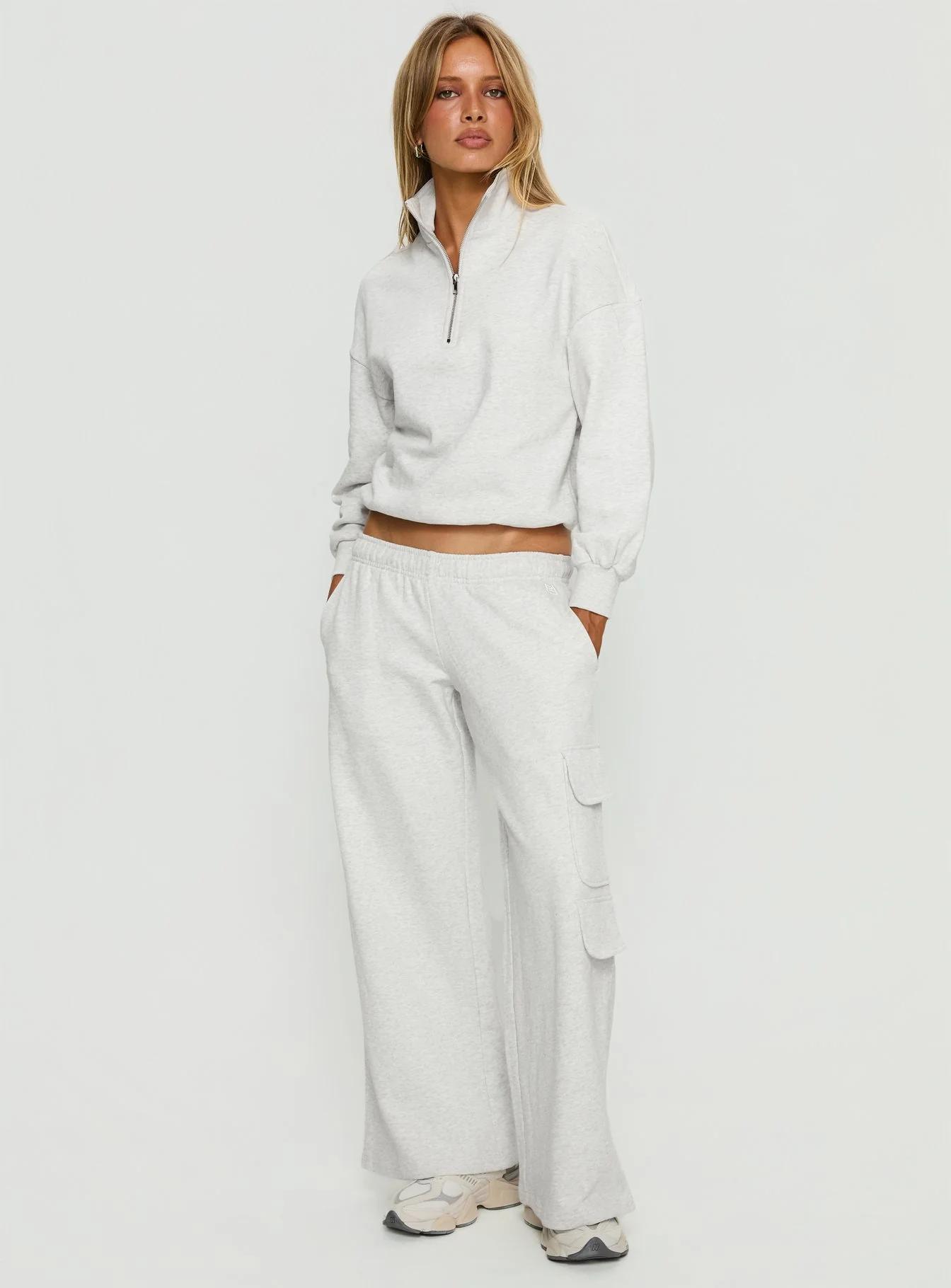 Rozanna Cargo Sweat Pants Grey Marle - Image 2