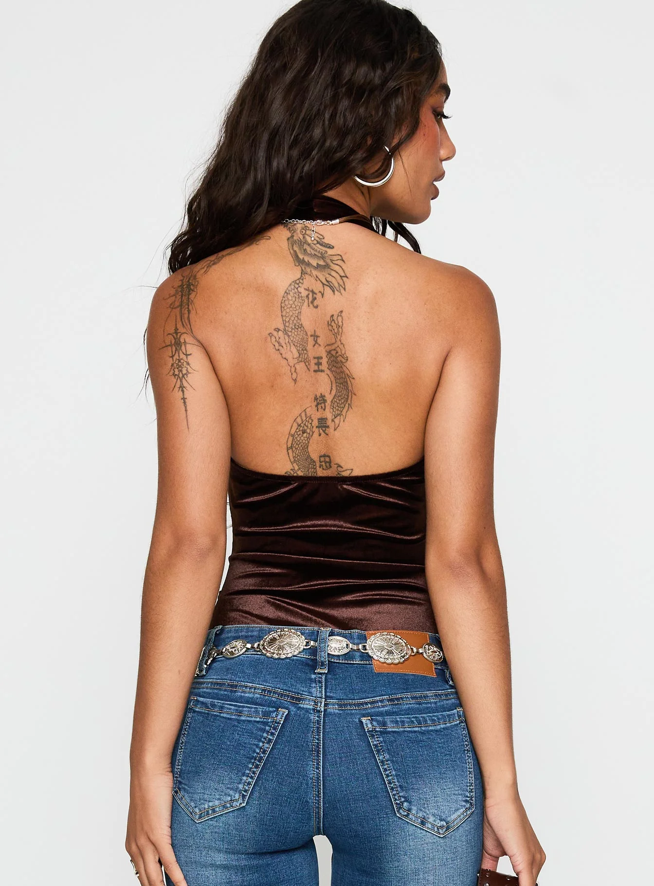 Ruelle Halter Bodysuit Brown - Image 5