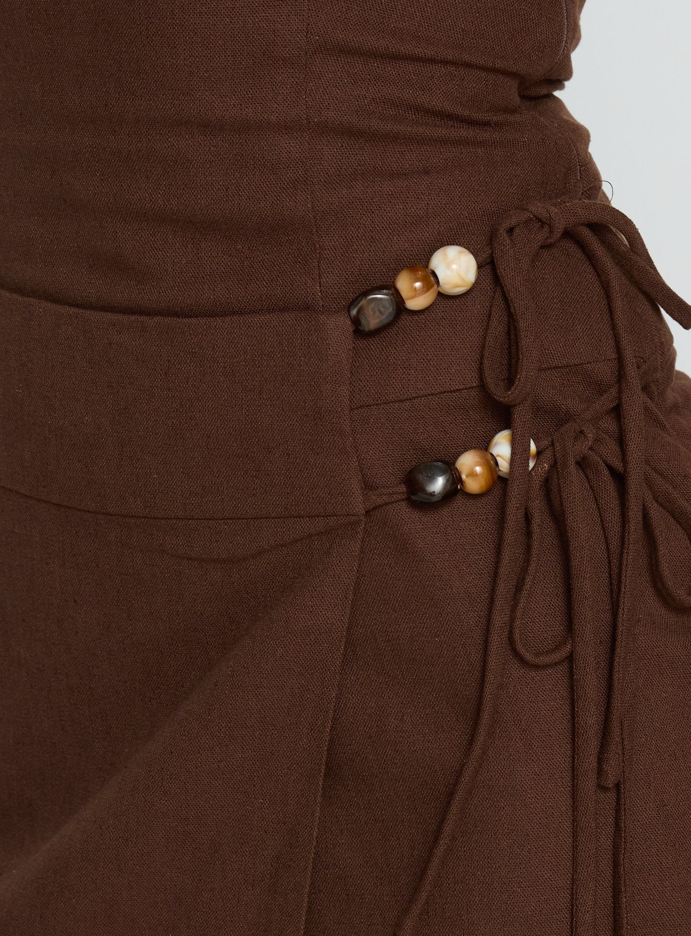 Rynara Strapless Beaded Mini Dress Chocolate - Image 6
