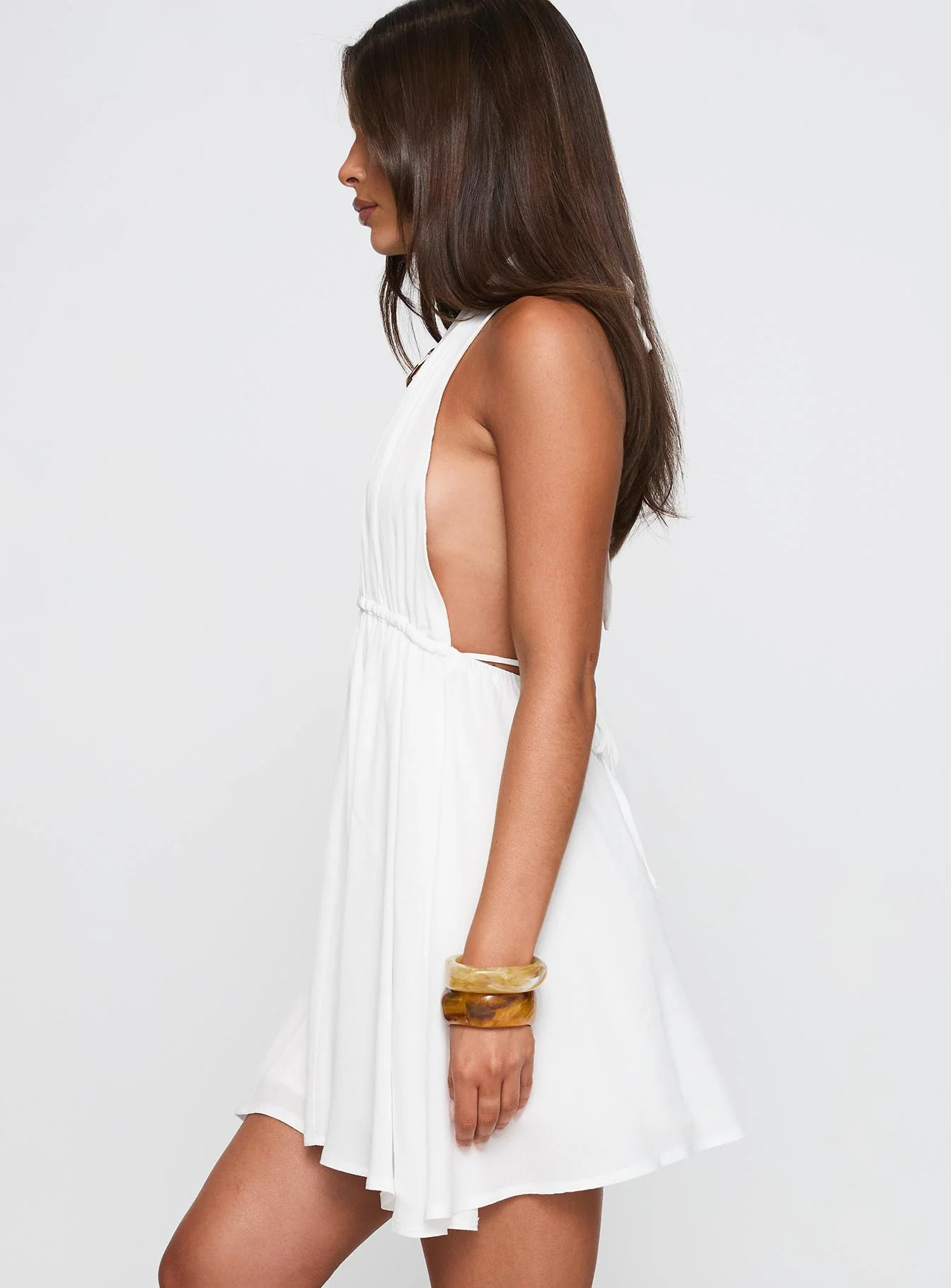 Saddler Mini Dress White - Image 4