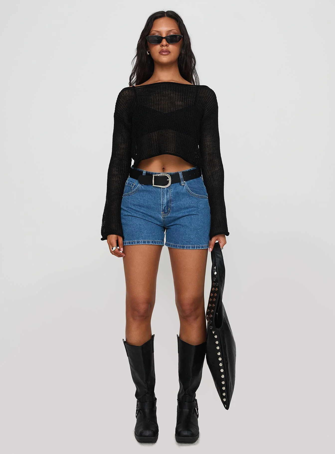 Saldana Shorts Mid Blue Denim - Image 7
