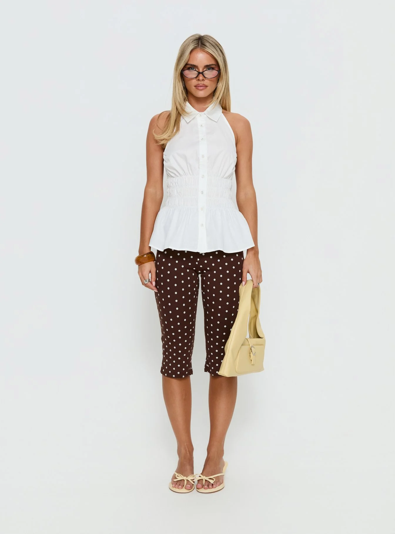 Samaira Capri Pant Brown Polka Dot - Image 6