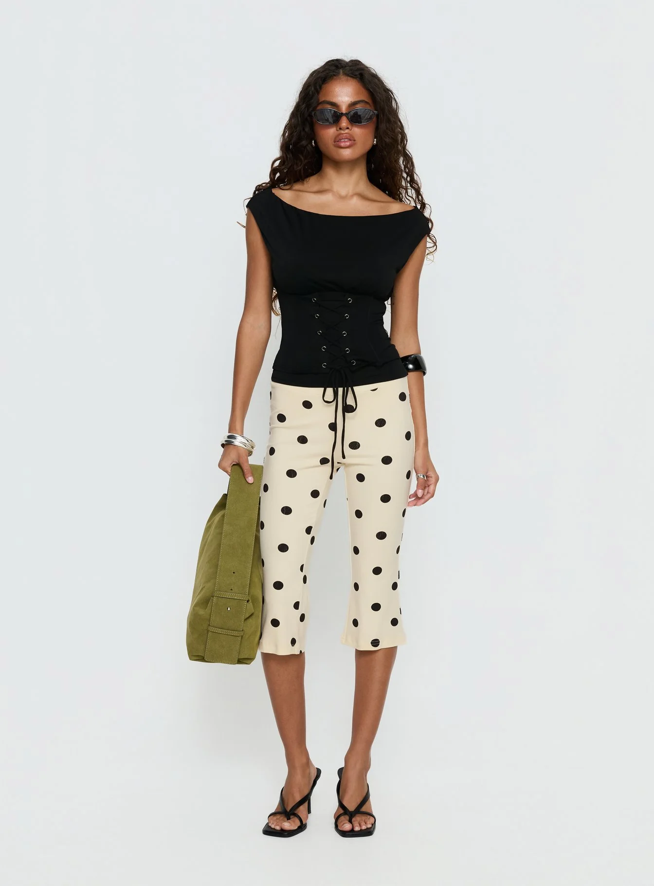 Samaira Capri Pant Cream Polka Dot - Image 3