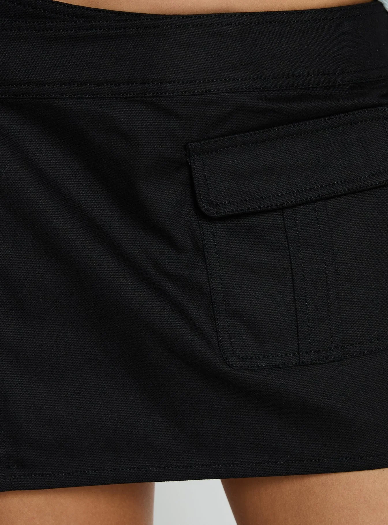 Samarie Cargo Mini Skirt Black - Image 6