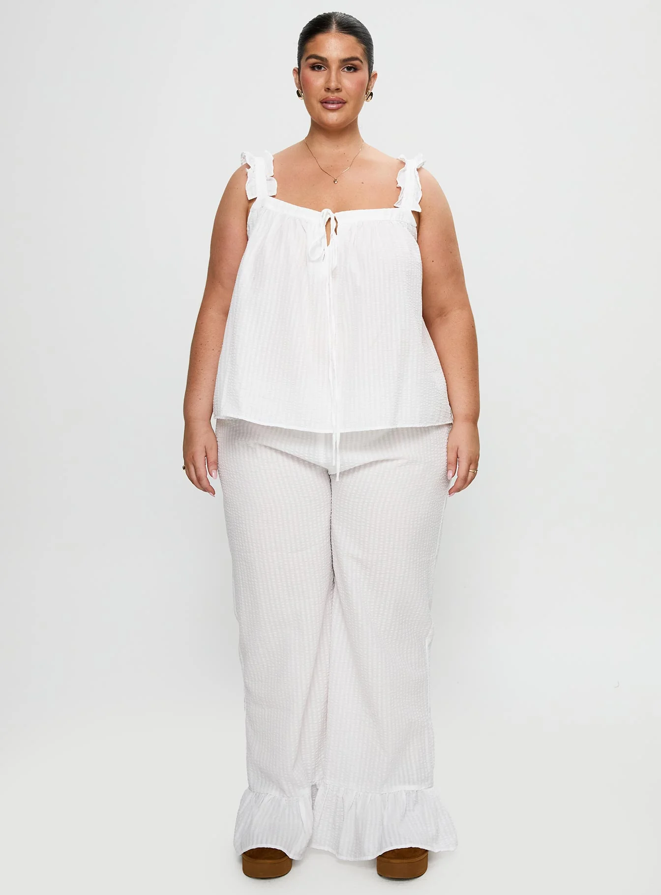 Santabelle Frill Pants White Curve - Image 7