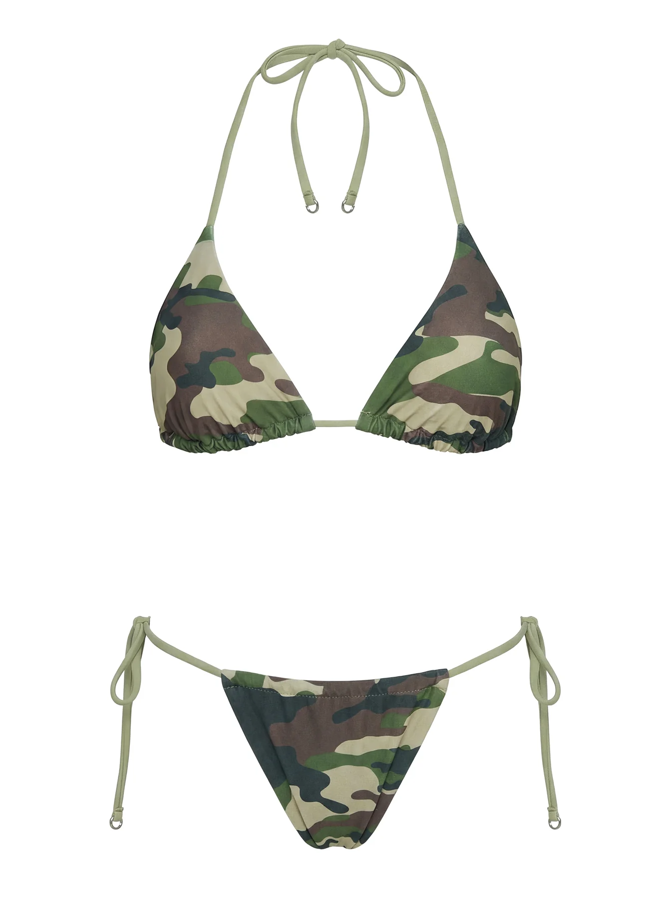 Selbie String Ruched Bikini Bottoms Camo - Image 6