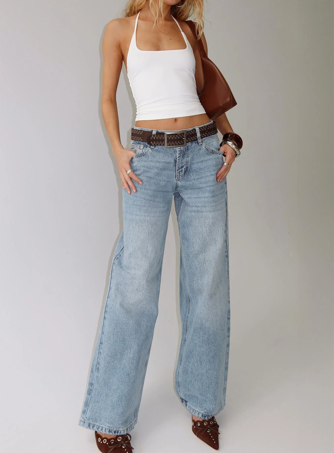 Serenitia Mid Rise Straight Leg Jeans Light Wash Tall - Image 15