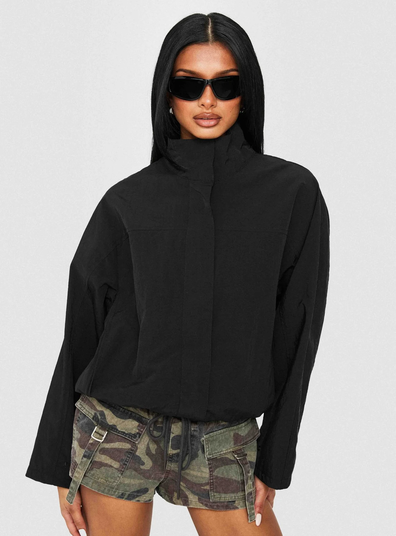 Shoreline Windbreaker Jacket Noir - Image 8