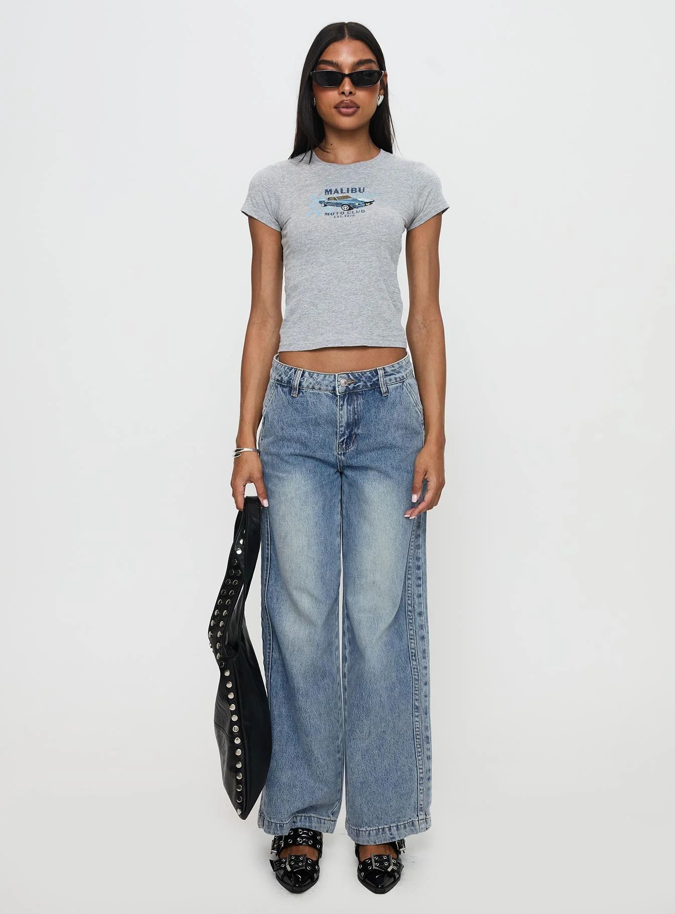 Skipper Low Rise Wide Leg Jeans Vintage Blue - Image 7