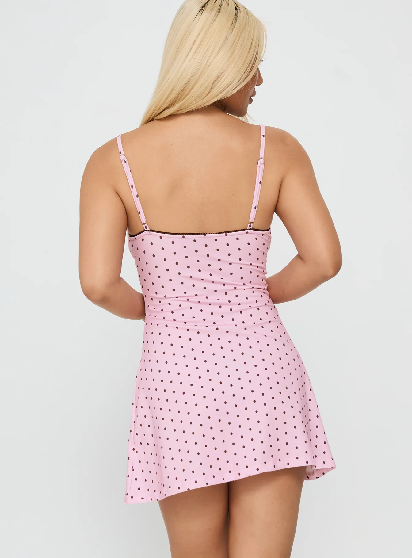 Sleep Schedule Sleep Mini Dress Pink Polka - Image 5