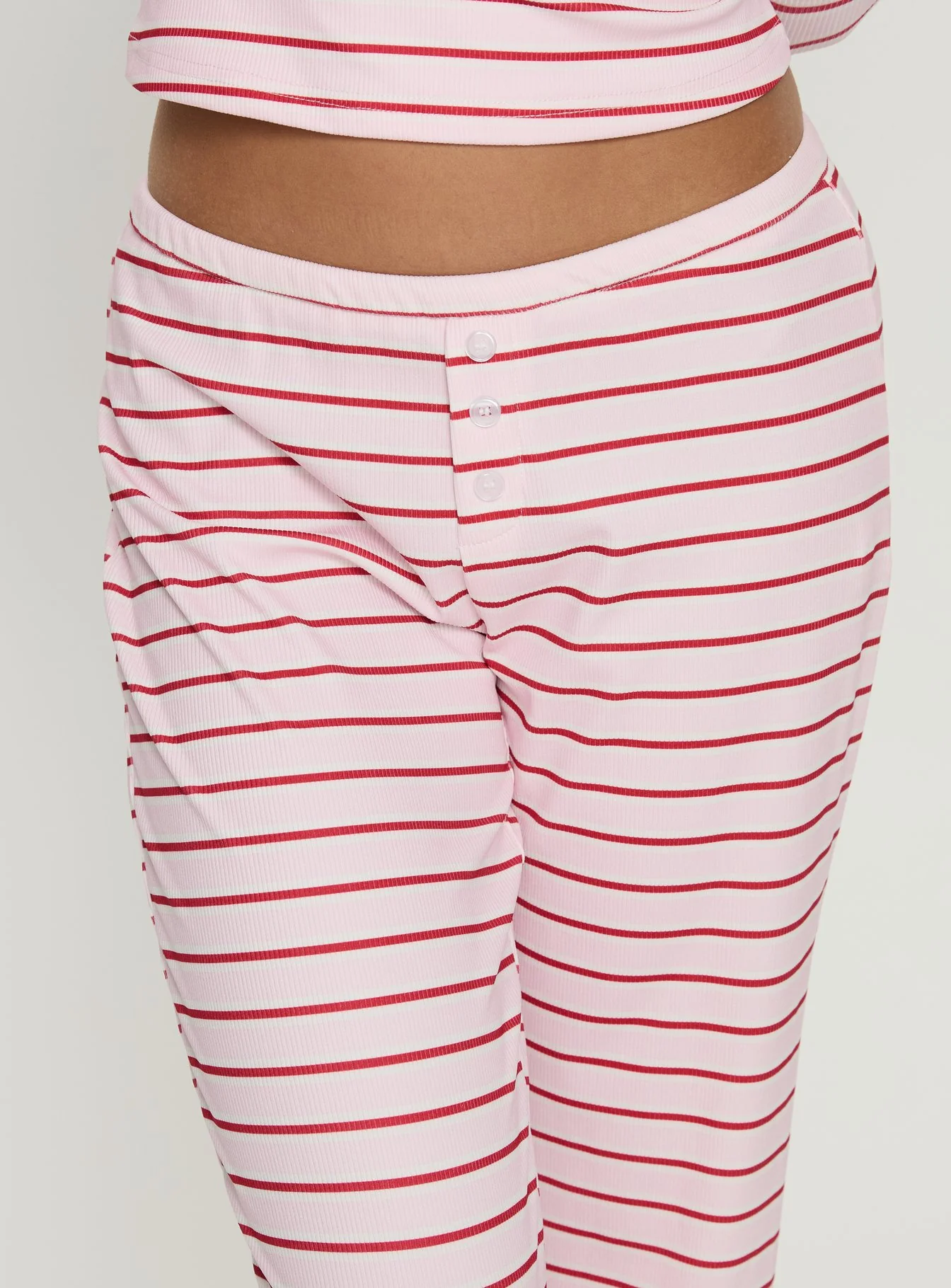 Slumber Party Sleep Rib Pants Pink Stripe - Image 6