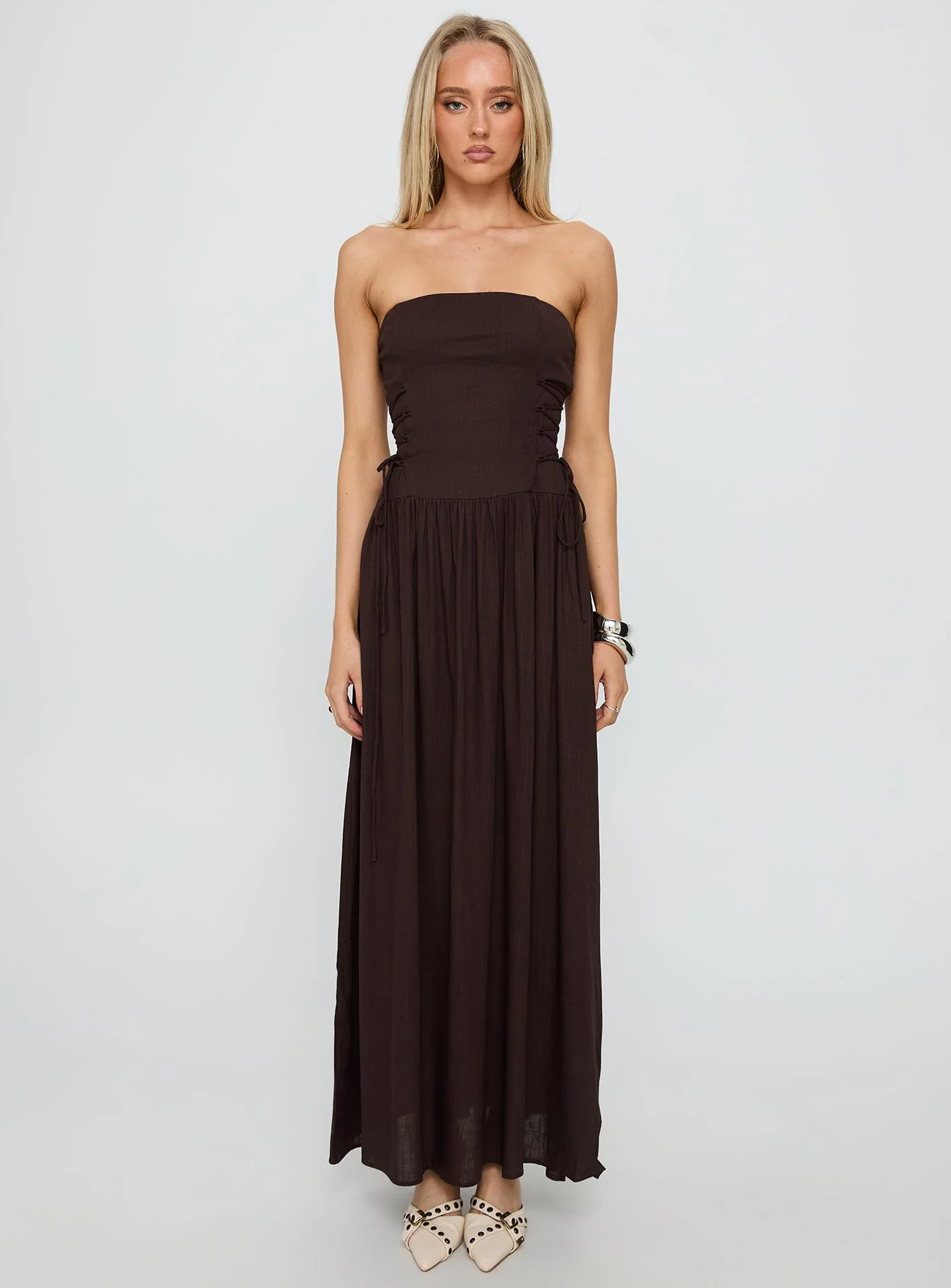 So Far So Good Maxi Dress Chocolate - Image 6
