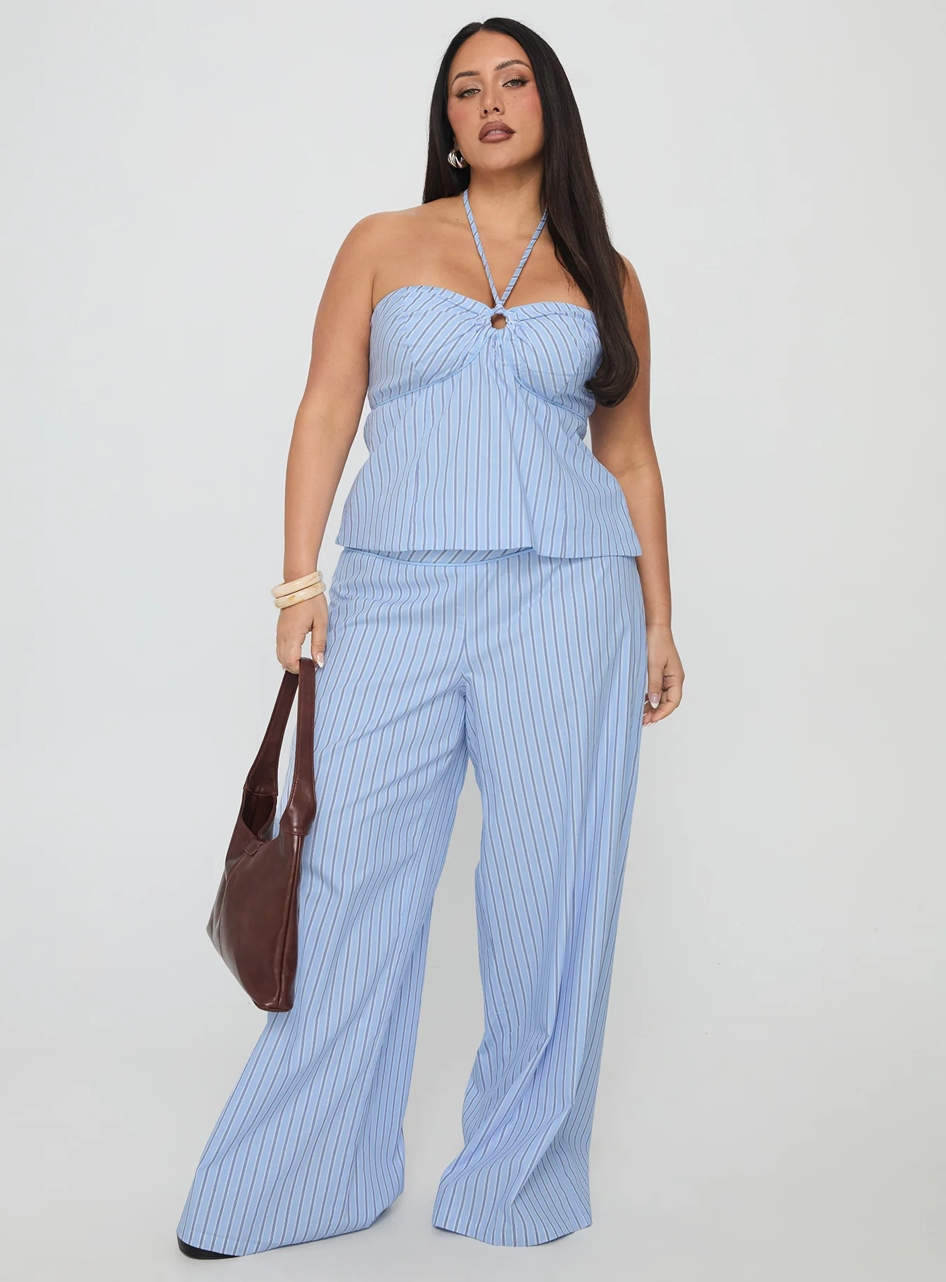 Sofea Halter Top Blue Stripe Curve - Image 3
