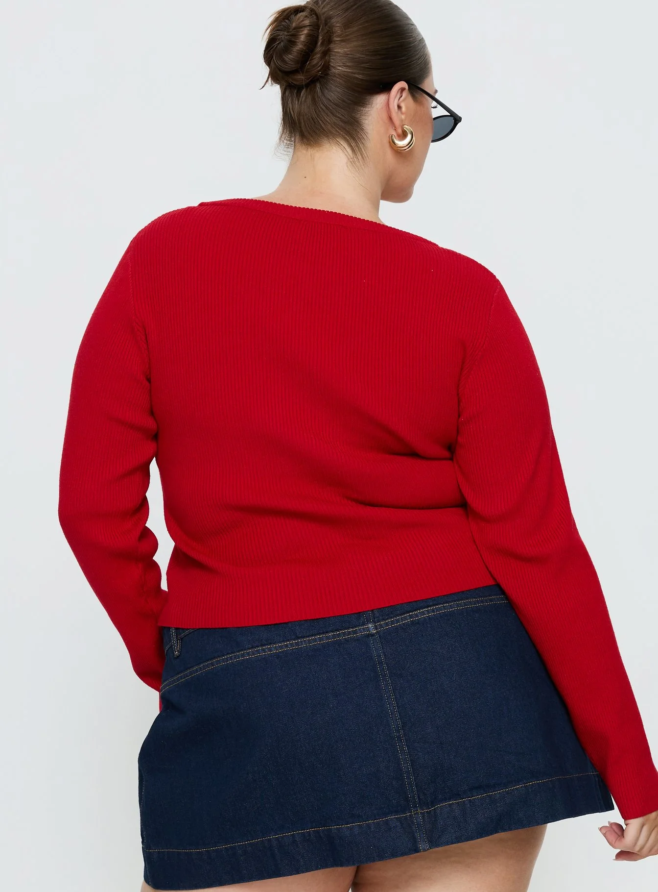 Sorenna Long Sleeve Top Red Curve - Image 4