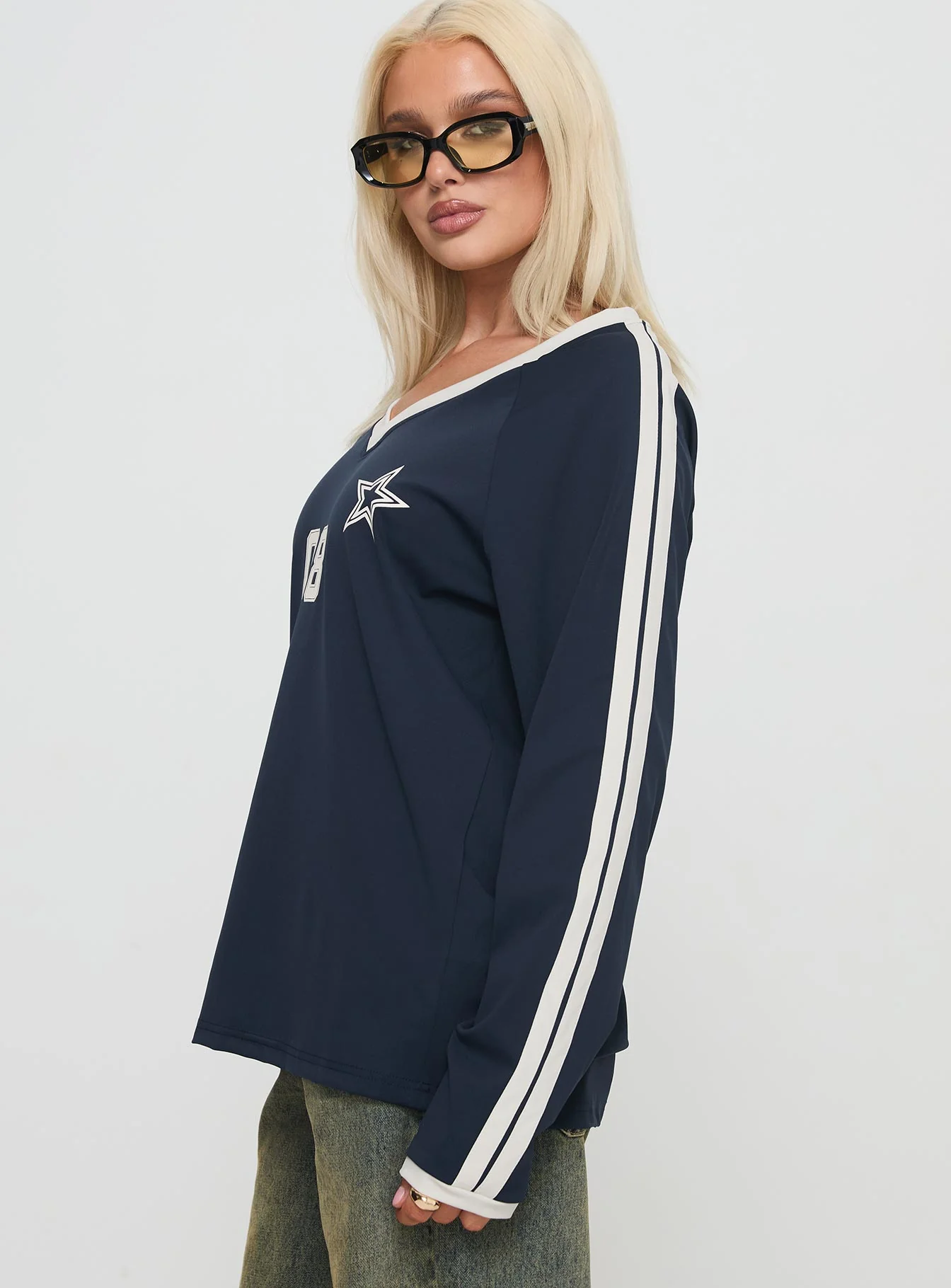Spectate Top Long Sleeve Navy - Image 4