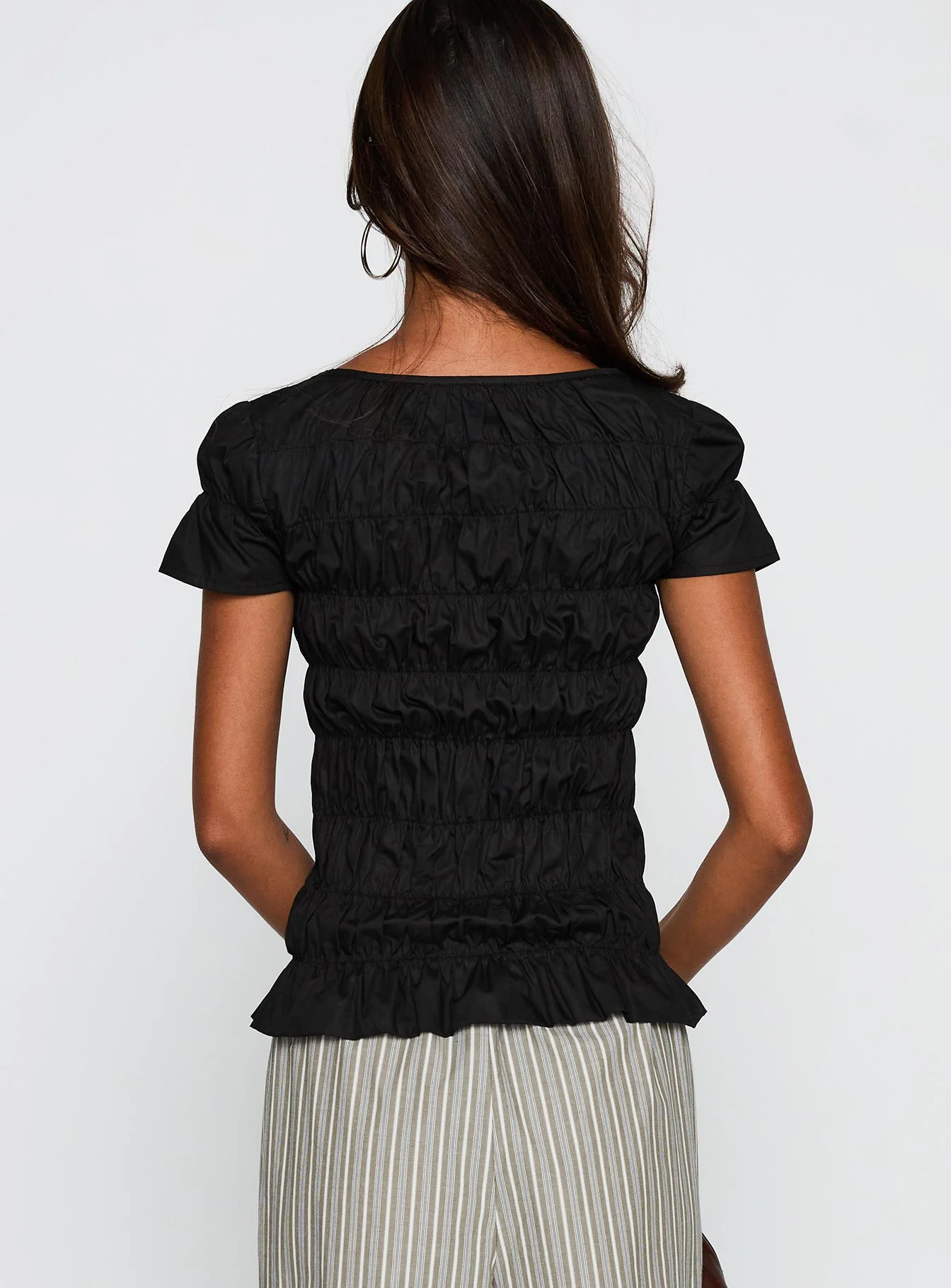 Spoiler Alert Ruched Top Black - Image 5