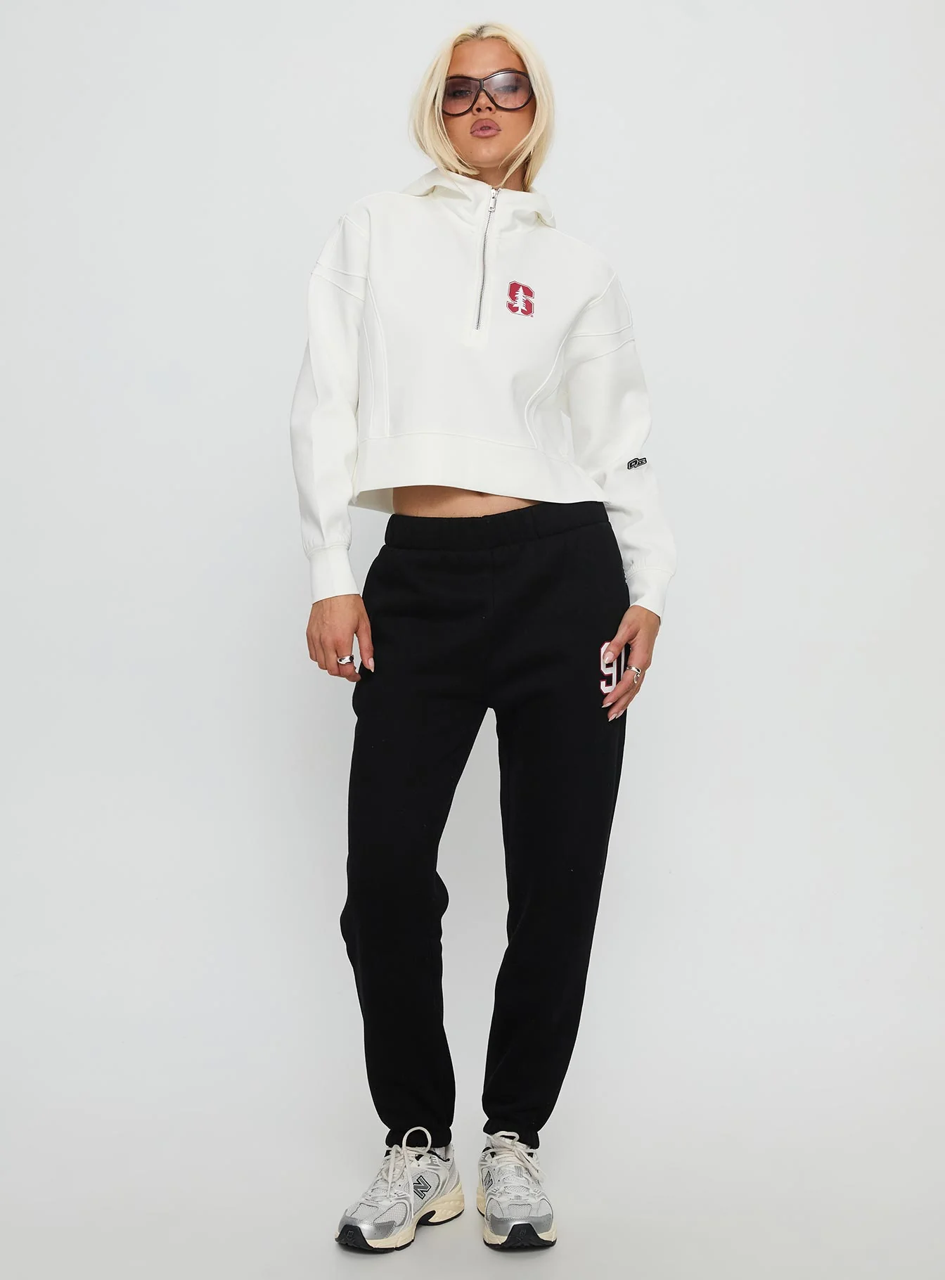 Stanford Buttersport Half-zip Hoodie White - Image 3