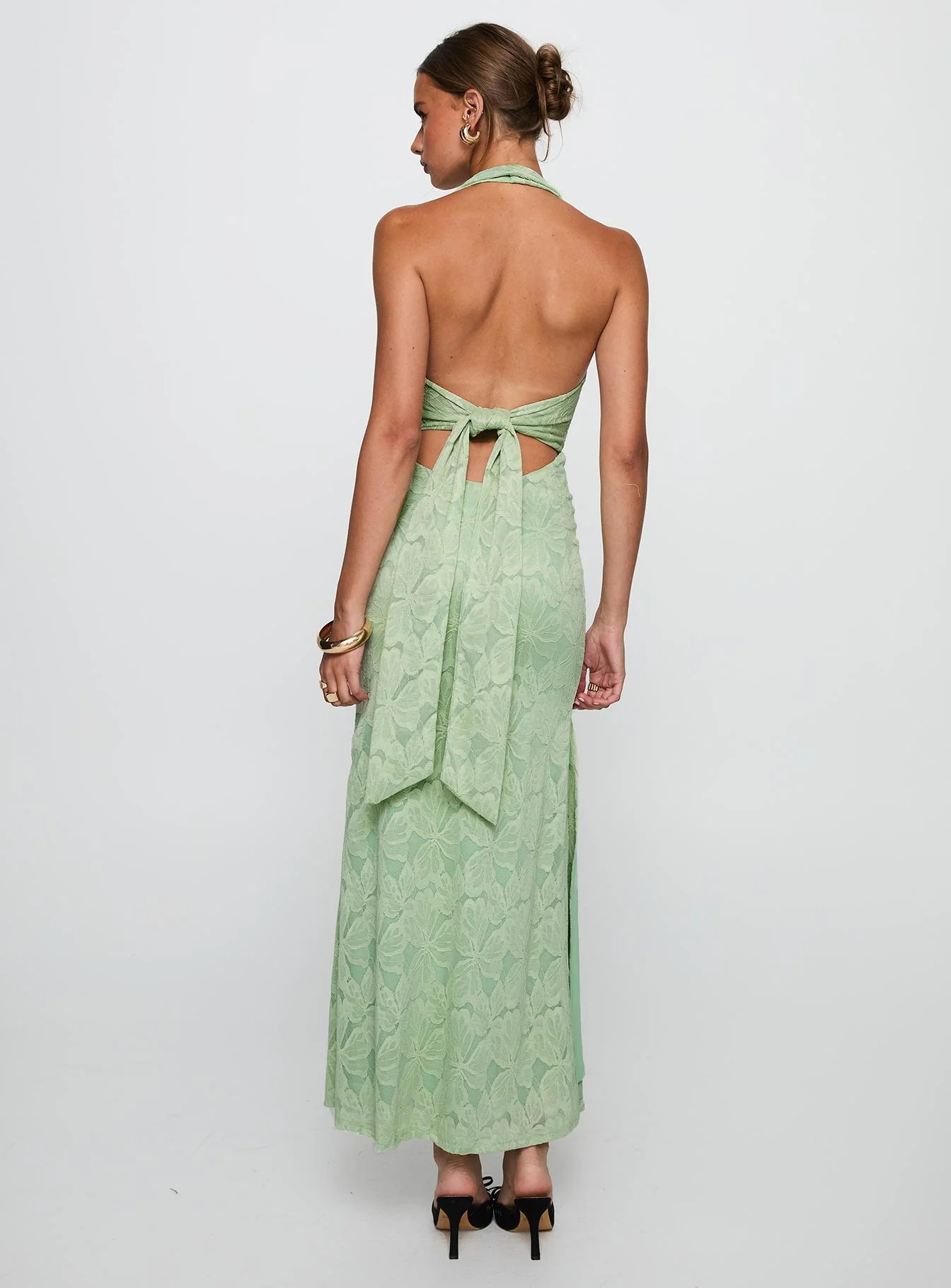 Starfall Halter Maxi Dress Sage - Image 4