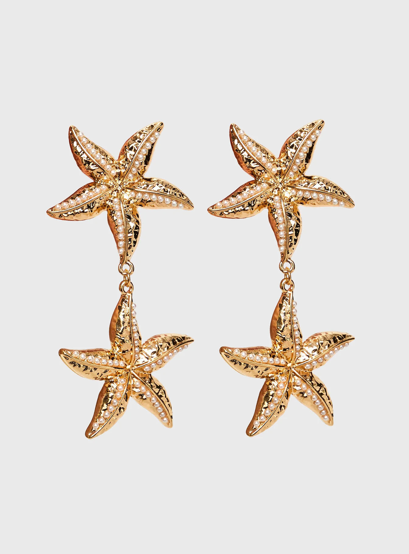 Starfish Drop Earrings Gold - Image 2