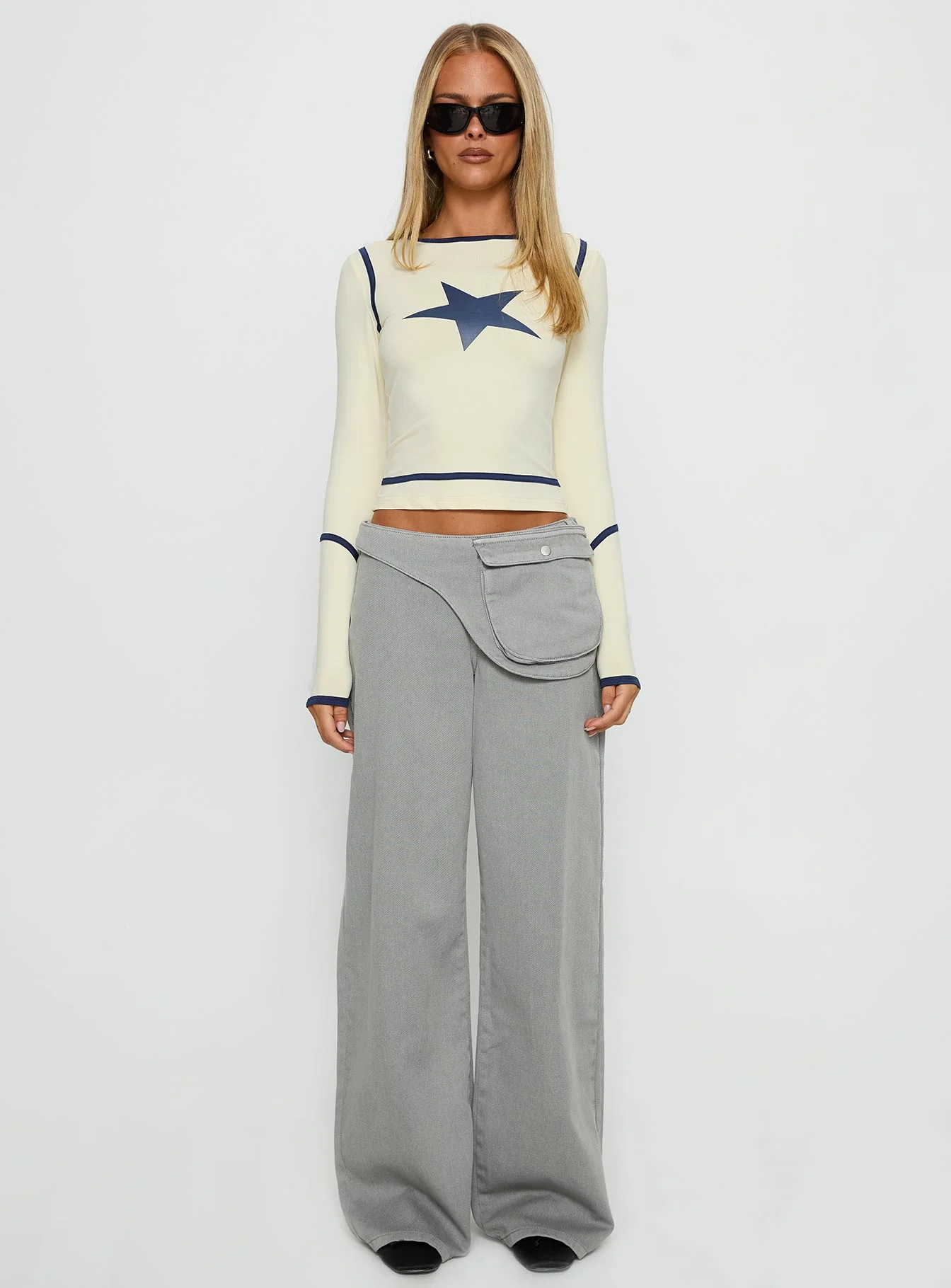 Starshot Long Sleeve Graphic Top Cream - Image 7