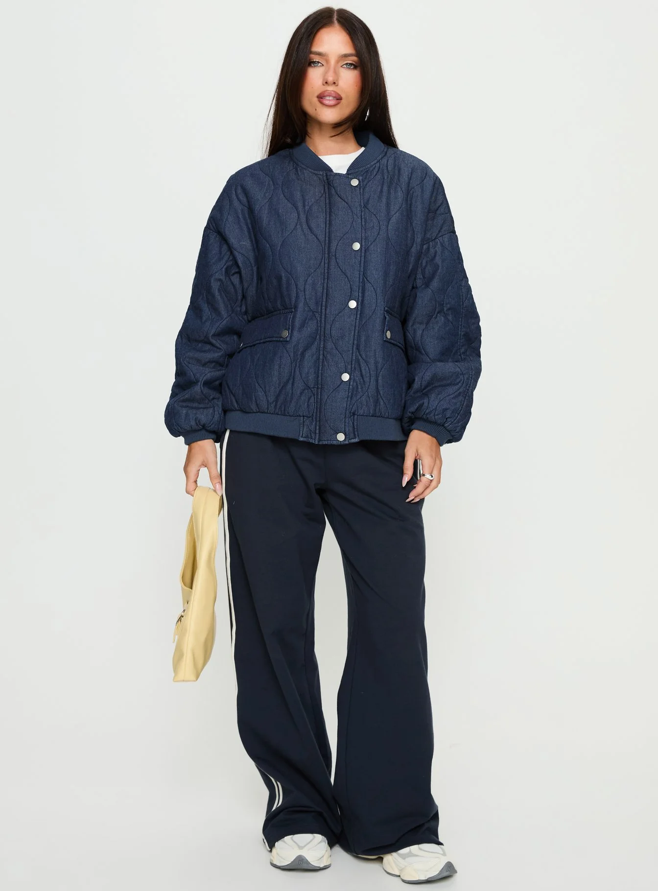 Stick Season Quilted Jacket Navy - Image 3