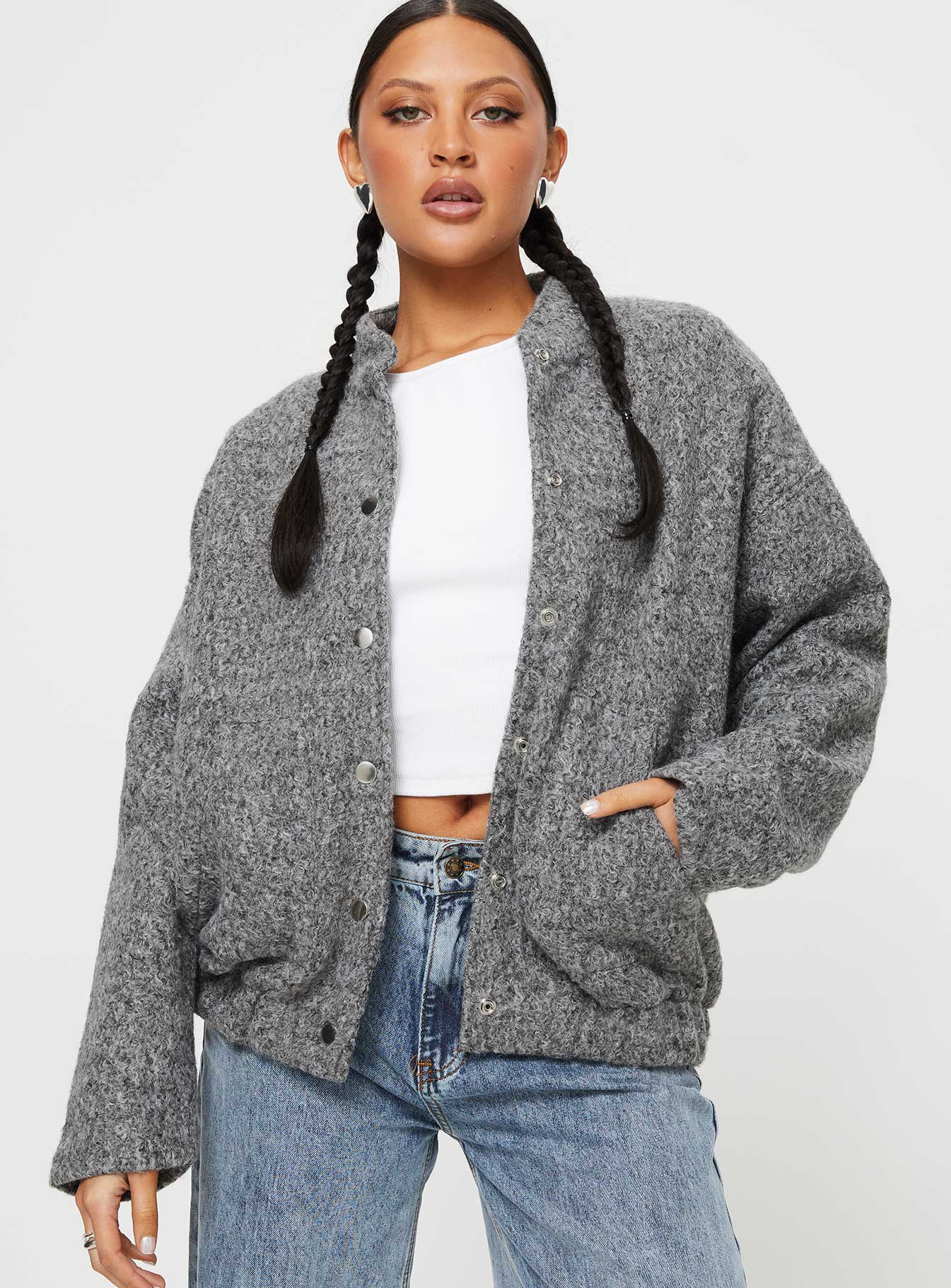 Stillar Bomber Jacket Grey - Image 3
