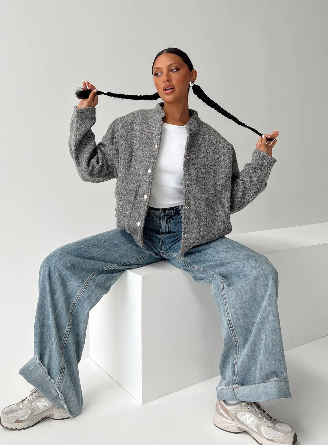 Stillar Bomber Jacket Grey - Image 7
