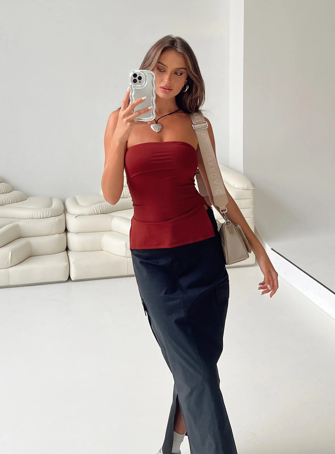 Strutter Strapless Top Burgundy - Image 6