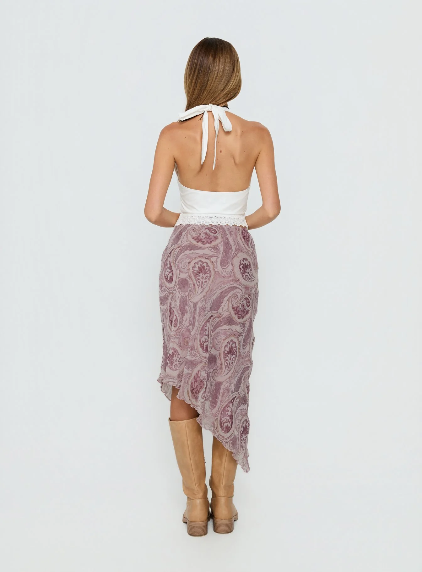 Suella Asymmetrical Midi Skirt Paisley Multi - Image 5