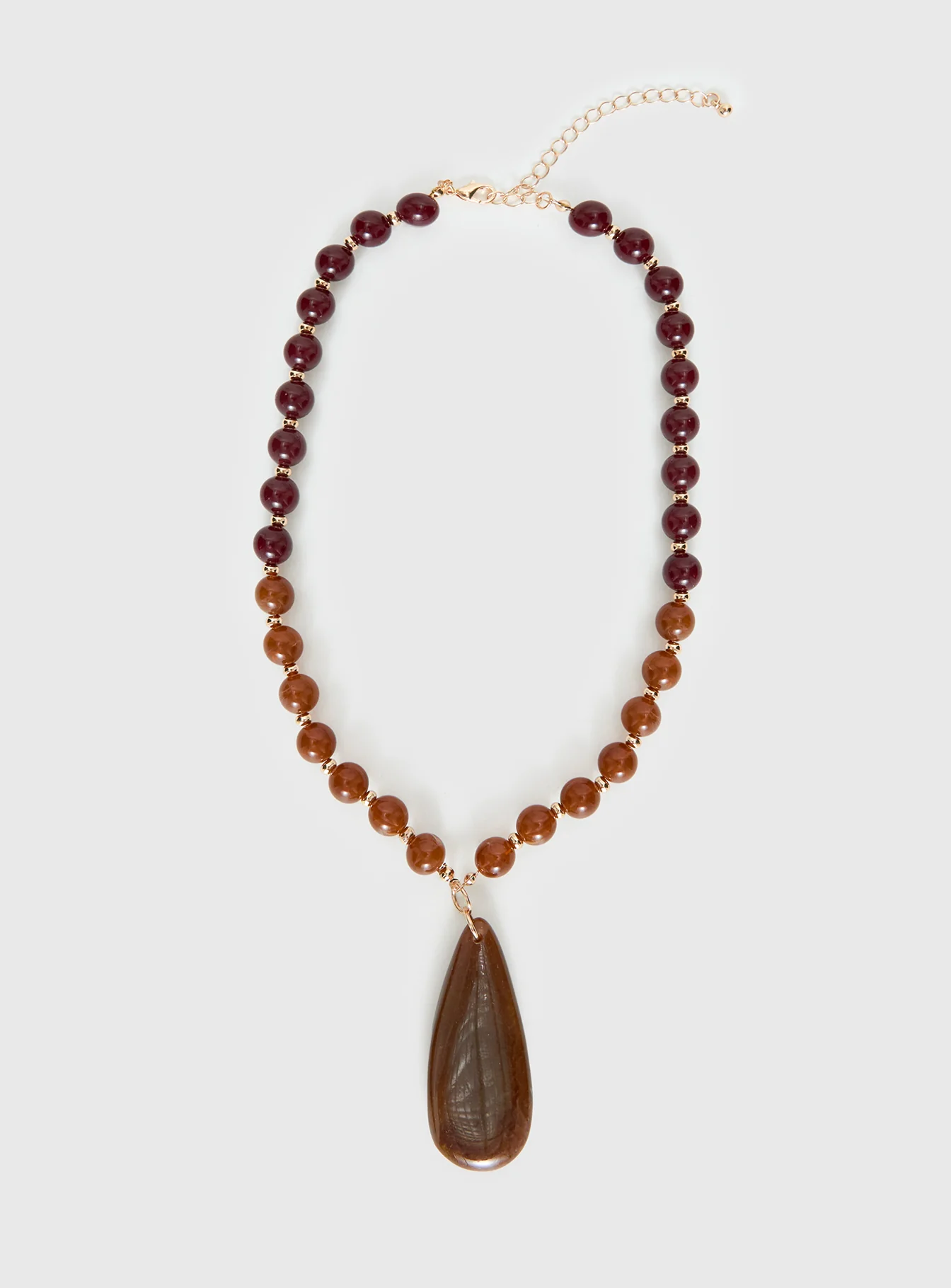 Sugar Storm Beaded Pendant Necklace Brown - Image 2